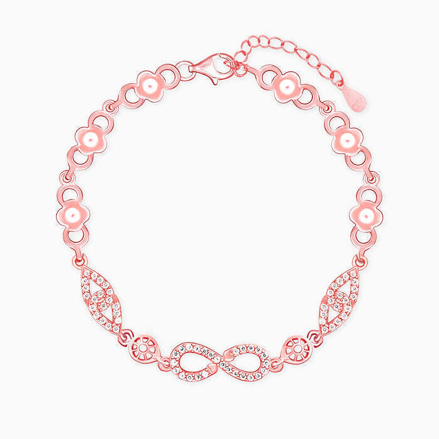 Image of GIVA Sterling Silver Zircon Rhodium Bracelet