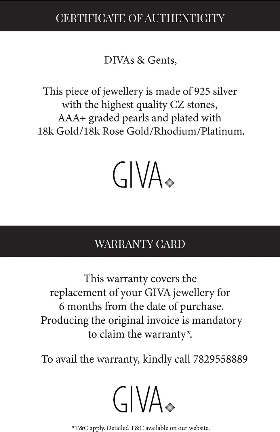Image of GIVA Sterling Silver Cubic Zirconia Sterling Silver Ring Bracelet
