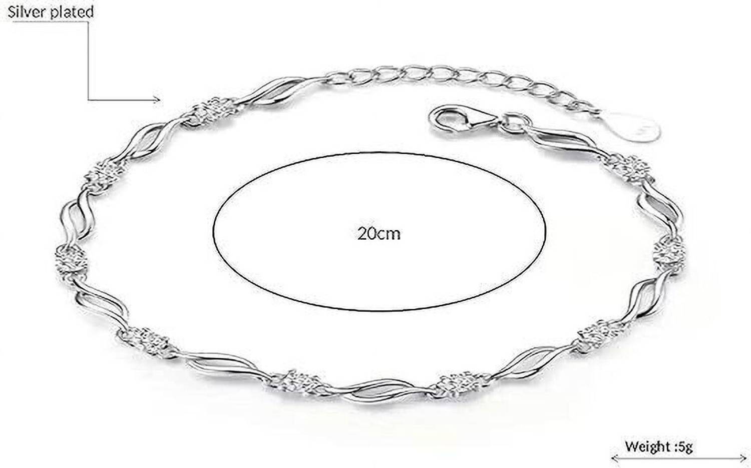 Nilu's Collection Alloy Sterling Silver Bracelet - Image 2