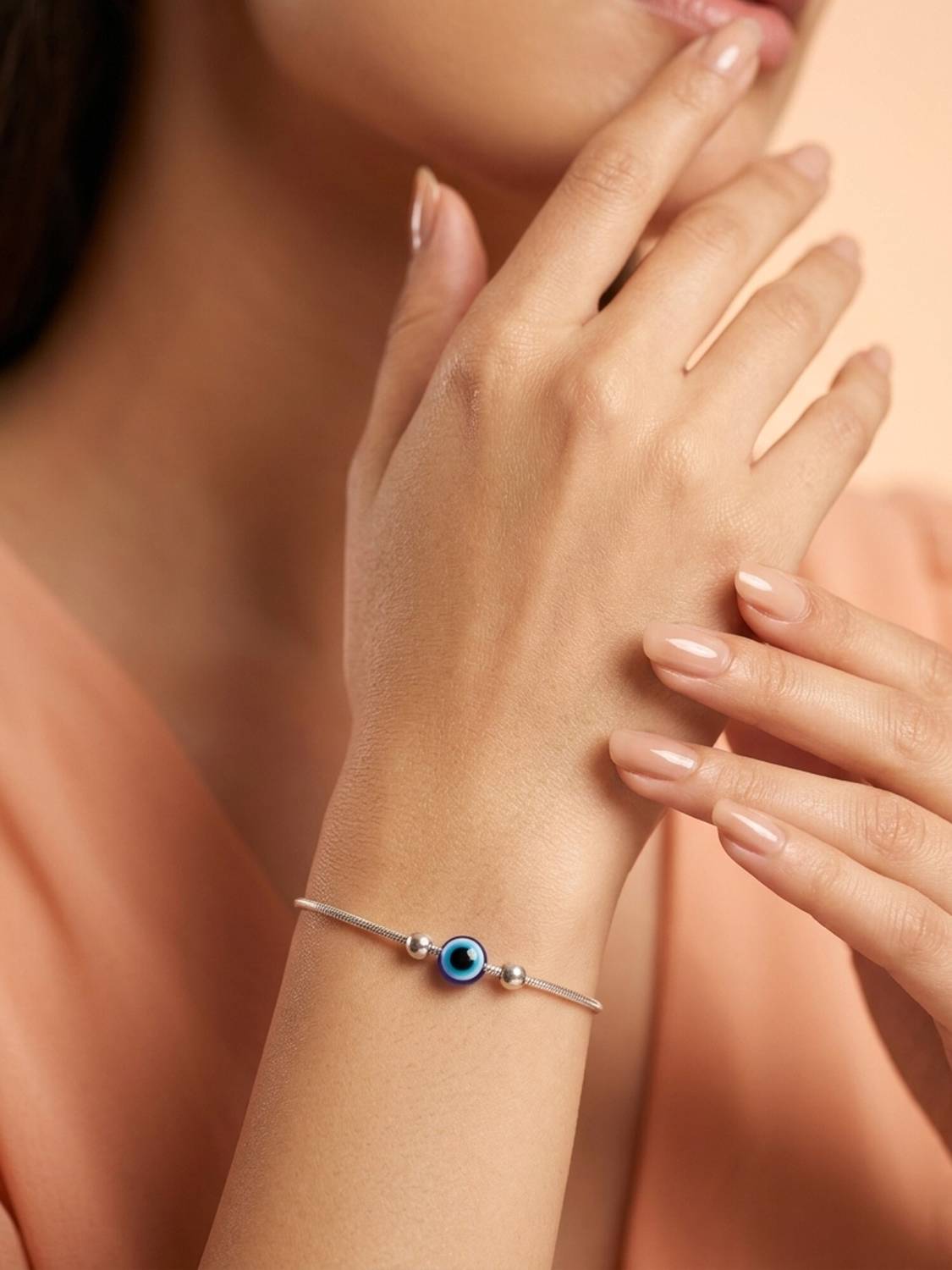 925 SILLER Sterling Silver Rhodium Charm Bracelet