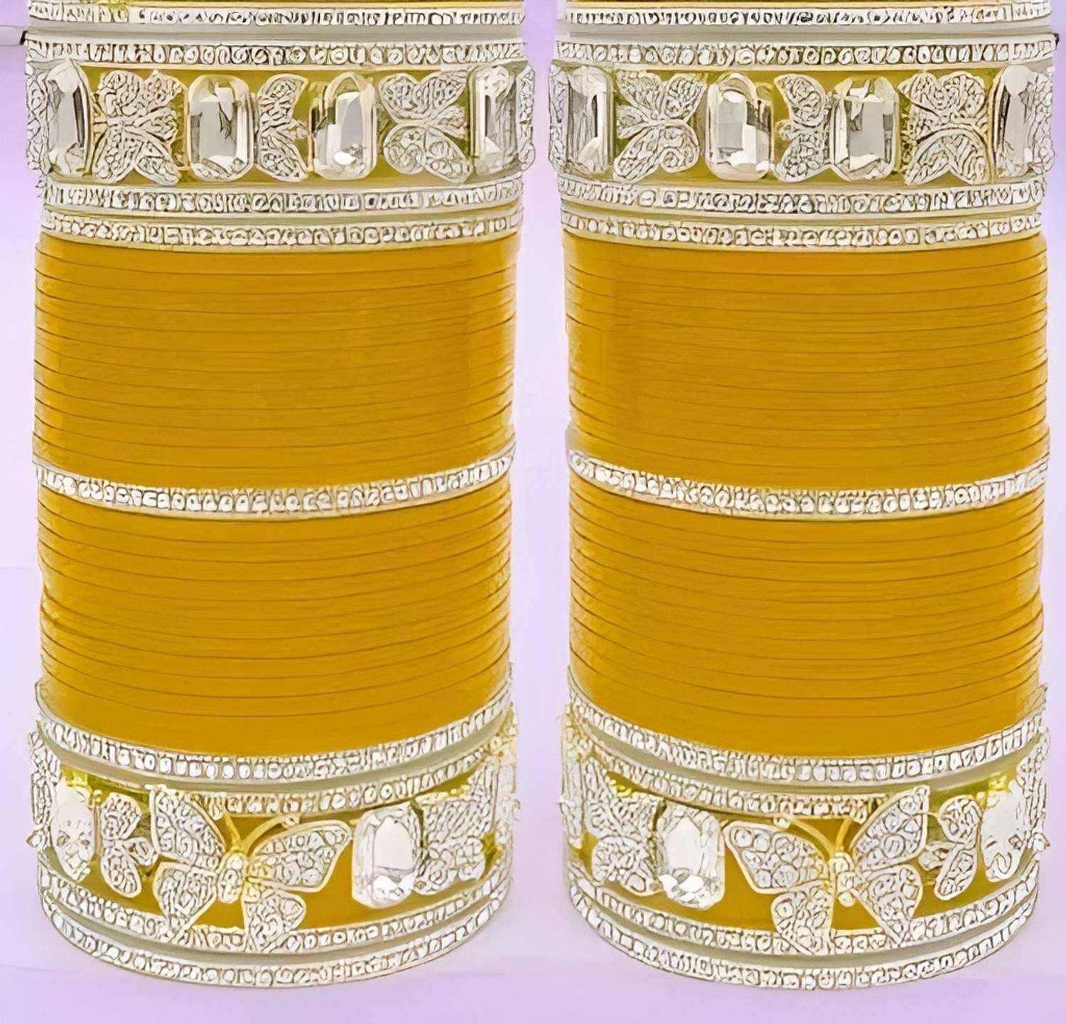 ABBNGLES Plastic Cubic Zirconia Bangle Set