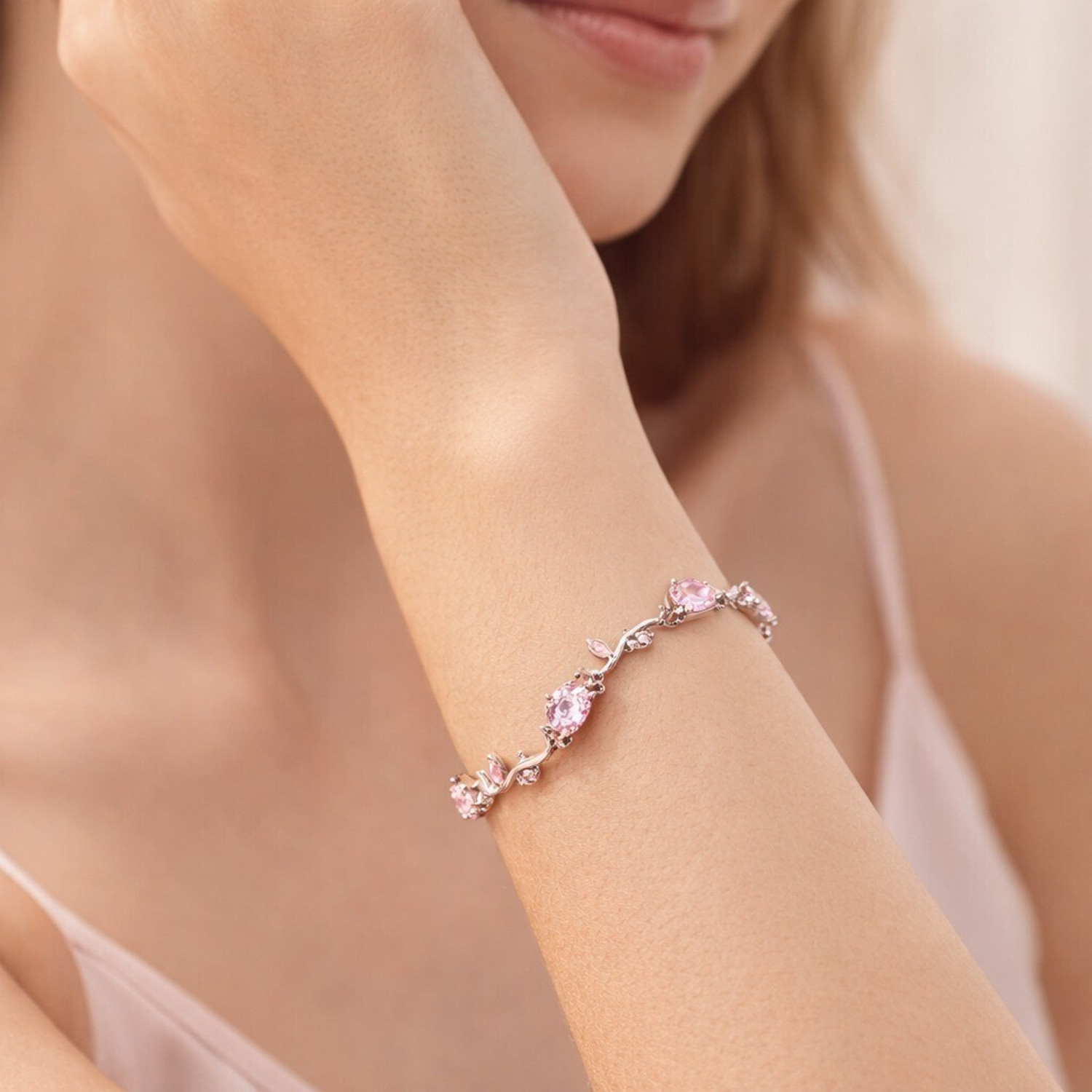 Image of Silvish Alloy Cubic Zirconia Bracelet