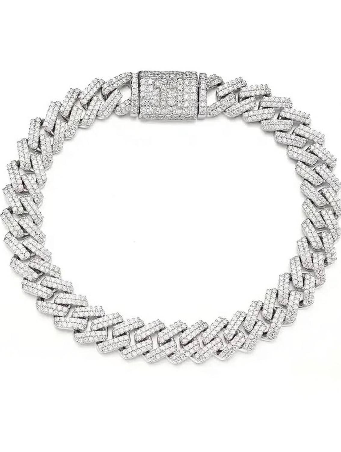 Tarun Stainless Steel Cubic Zirconia Diamond Bracelet - Image 1