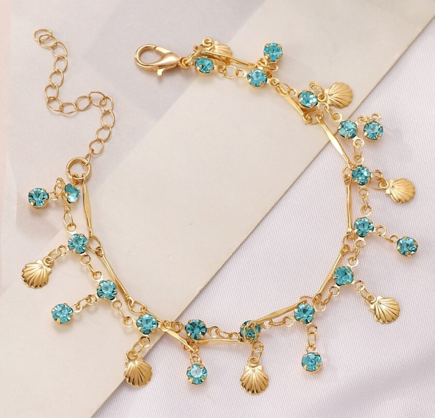 Image of AKISON JEWELS Stainless Steel Cubic Zirconia, Diamond, Crystal, Zircon Gold-plated Bracelet