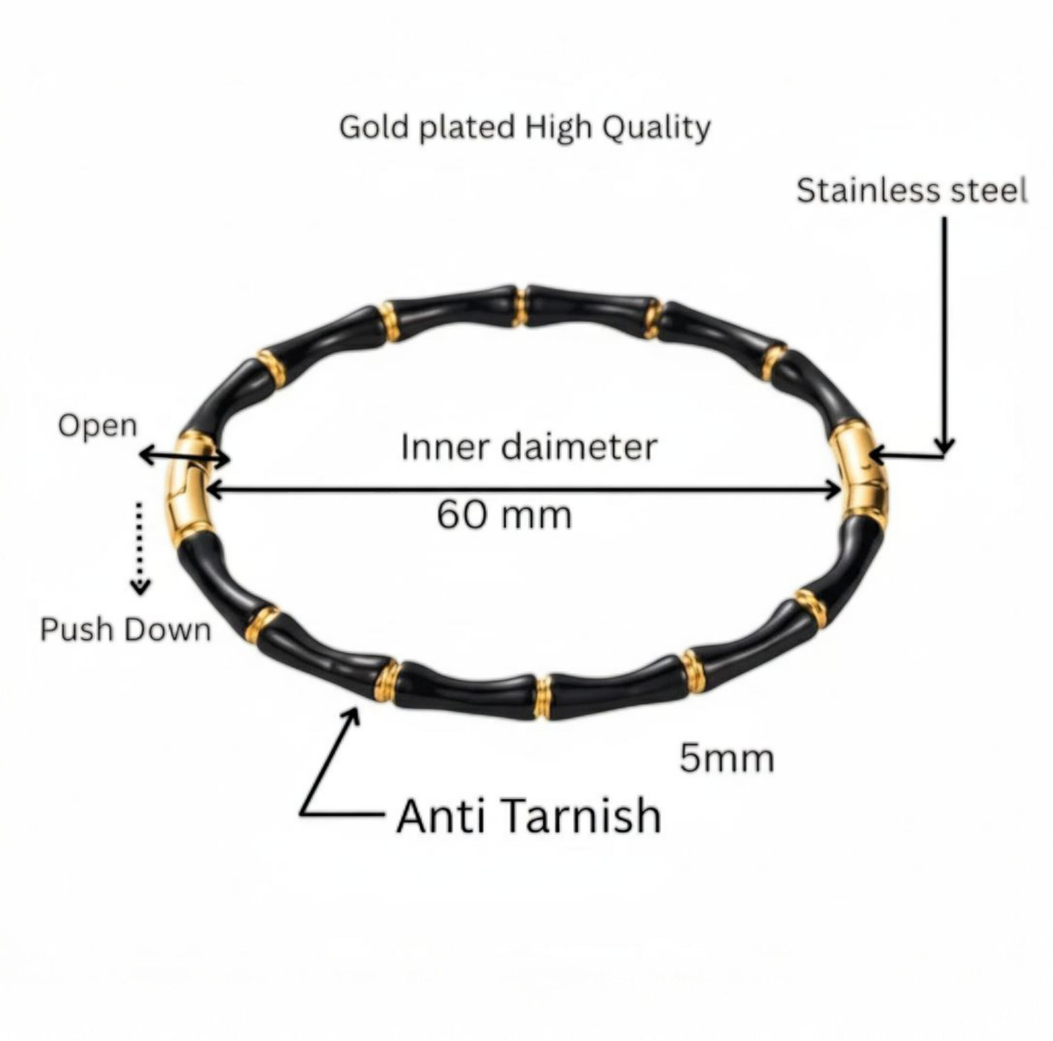 Image of 19th July Jewels Stainless Steel Gold-plated Bracelet