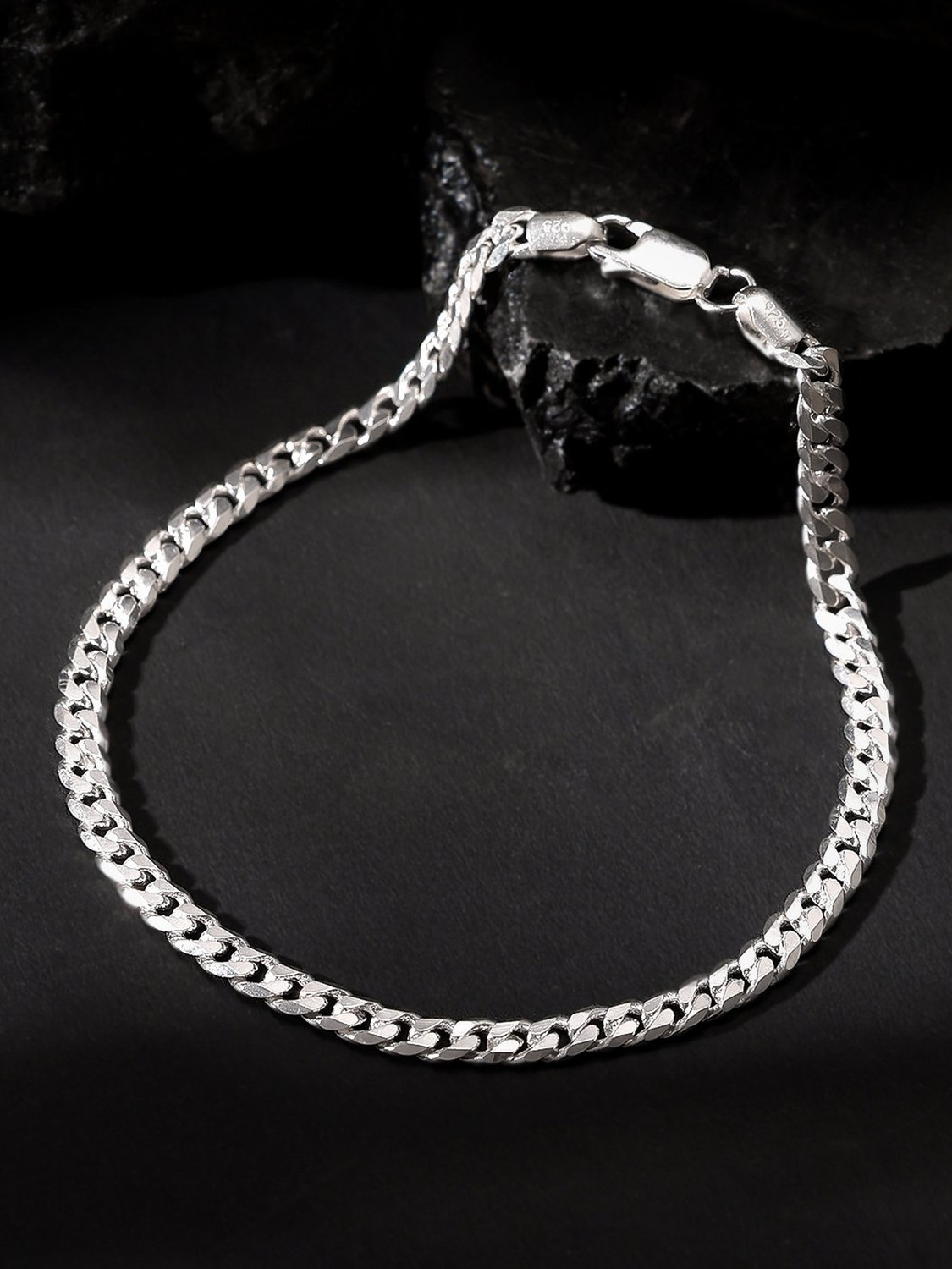 Image of GIVA Sterling Silver Zircon Rhodium Bracelet