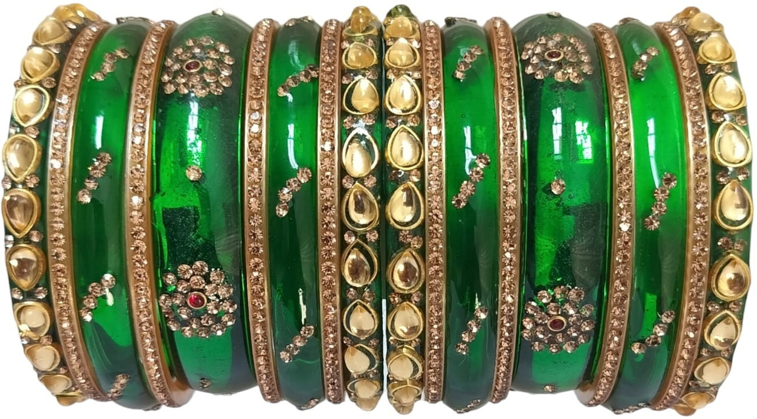 Image of Vjy Glass Zircon Bangle Set