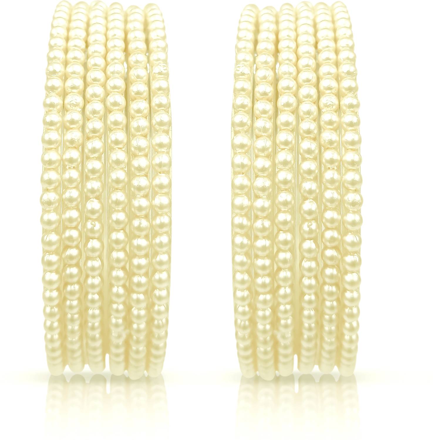 beutifly Glass Pearl Bangle Set