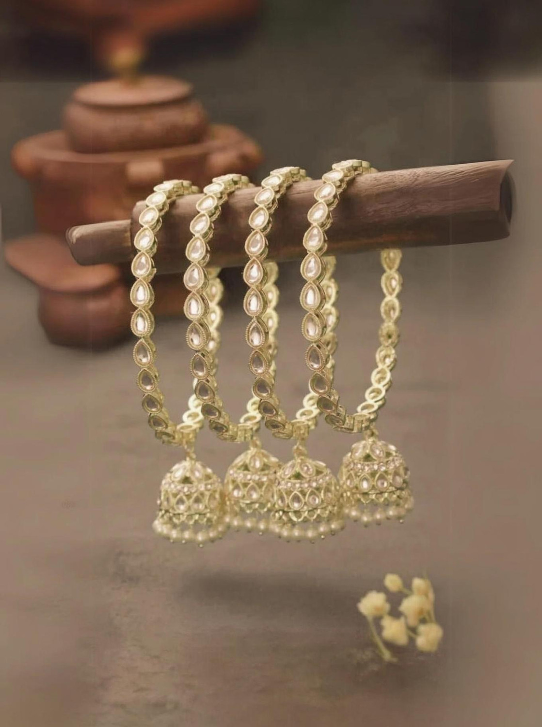 Image of Dulhan Alloy Crystal Gold-plated Kada