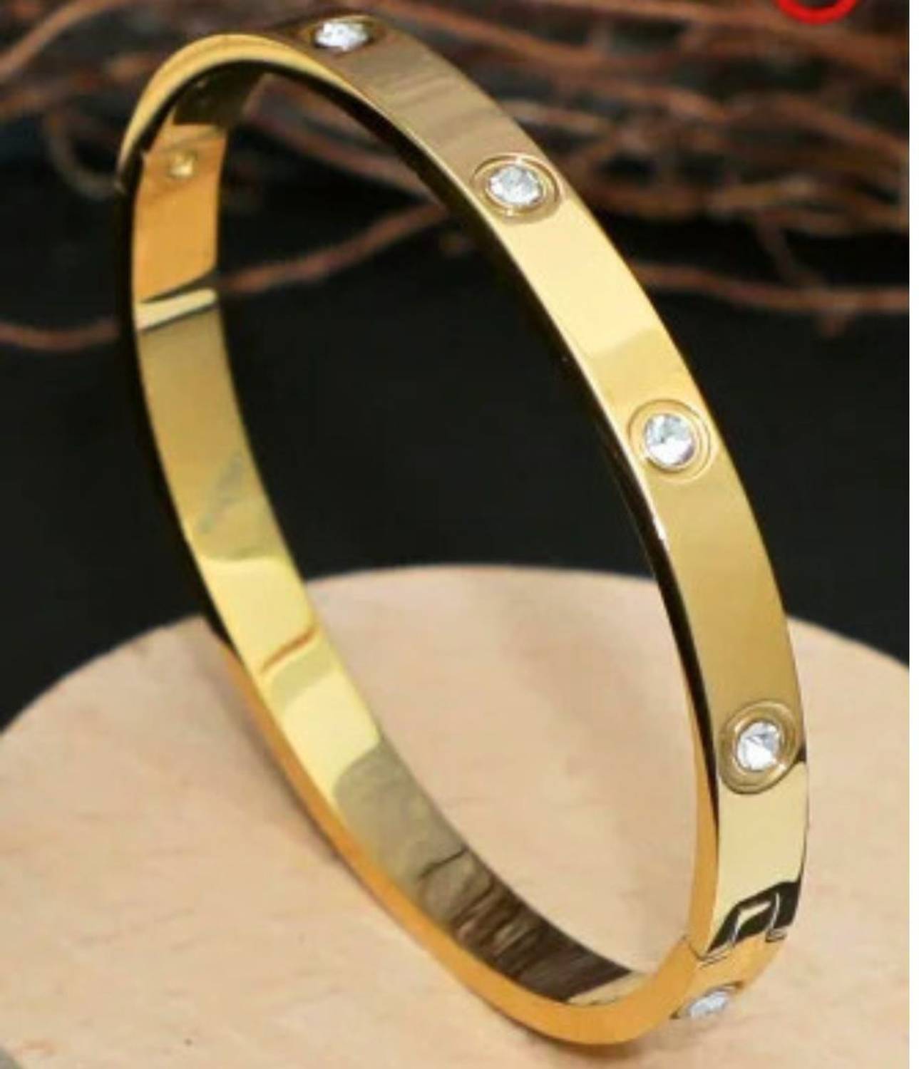 Bauble Cluster Stainless Steel Cubic Zirconia Gold-plated Bracelet