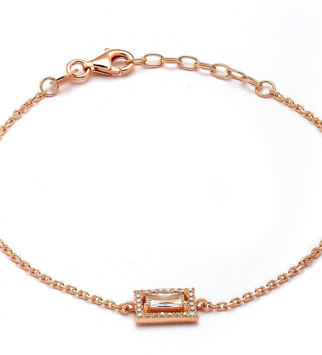 Image of CARLTON LONDON Sterling Silver Cubic Zirconia Bracelet