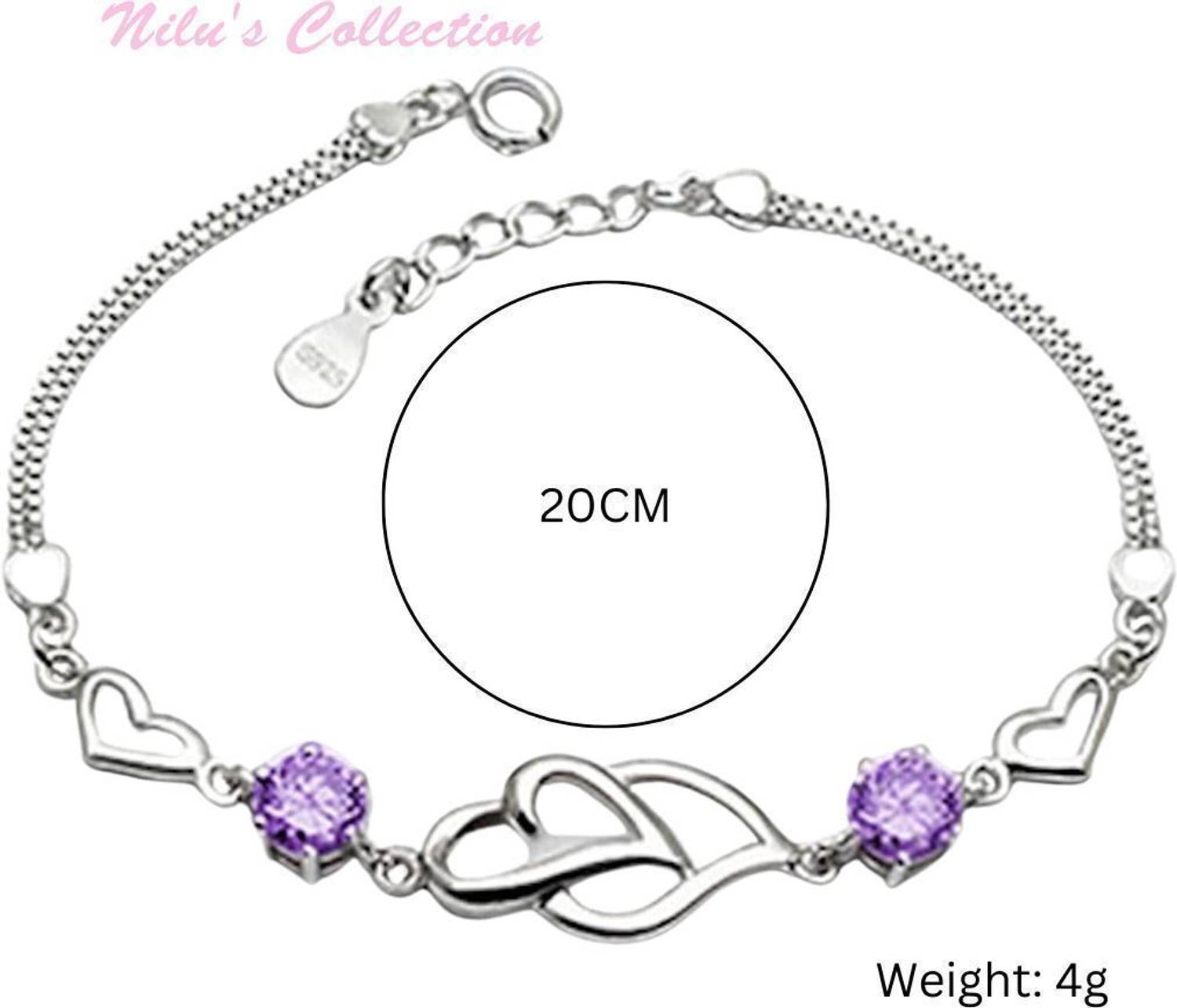 Nilu's Collection Copper Sterling Silver Charm Bracelet - Image 4