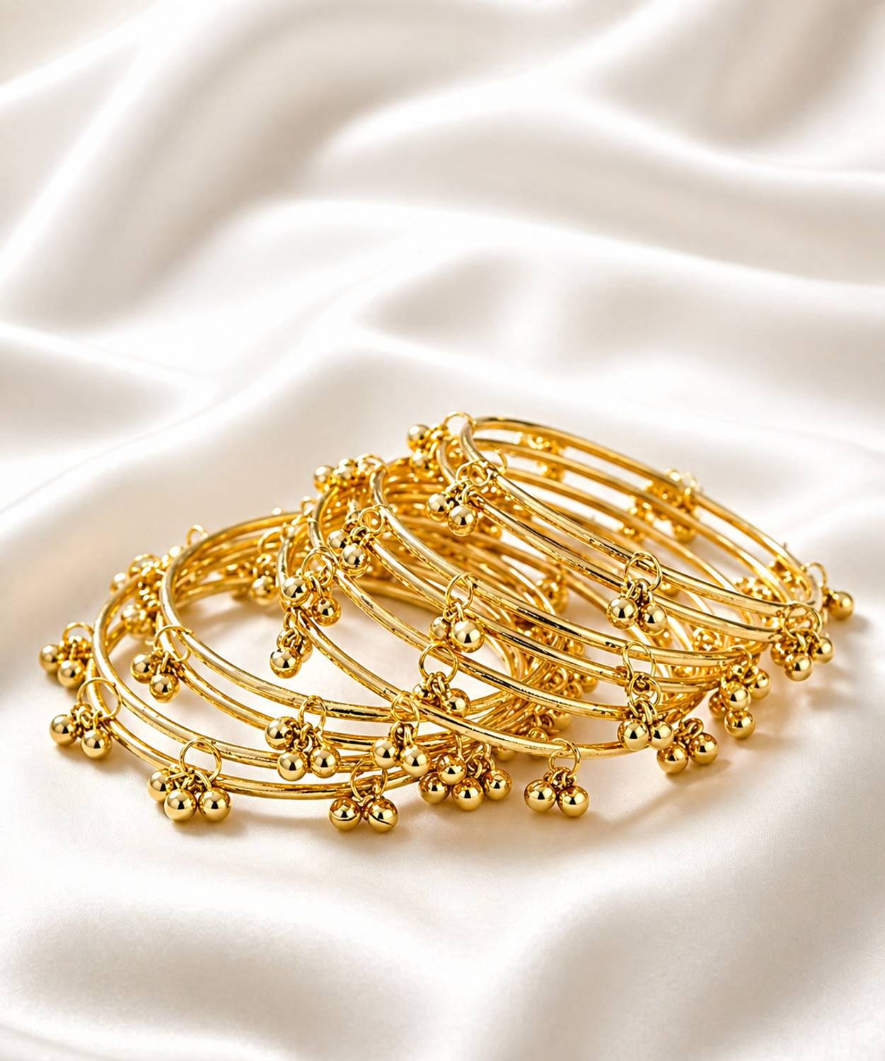 MAANIK Alloy NA Gold-plated Bangle Set Pack of 8 - Image 3