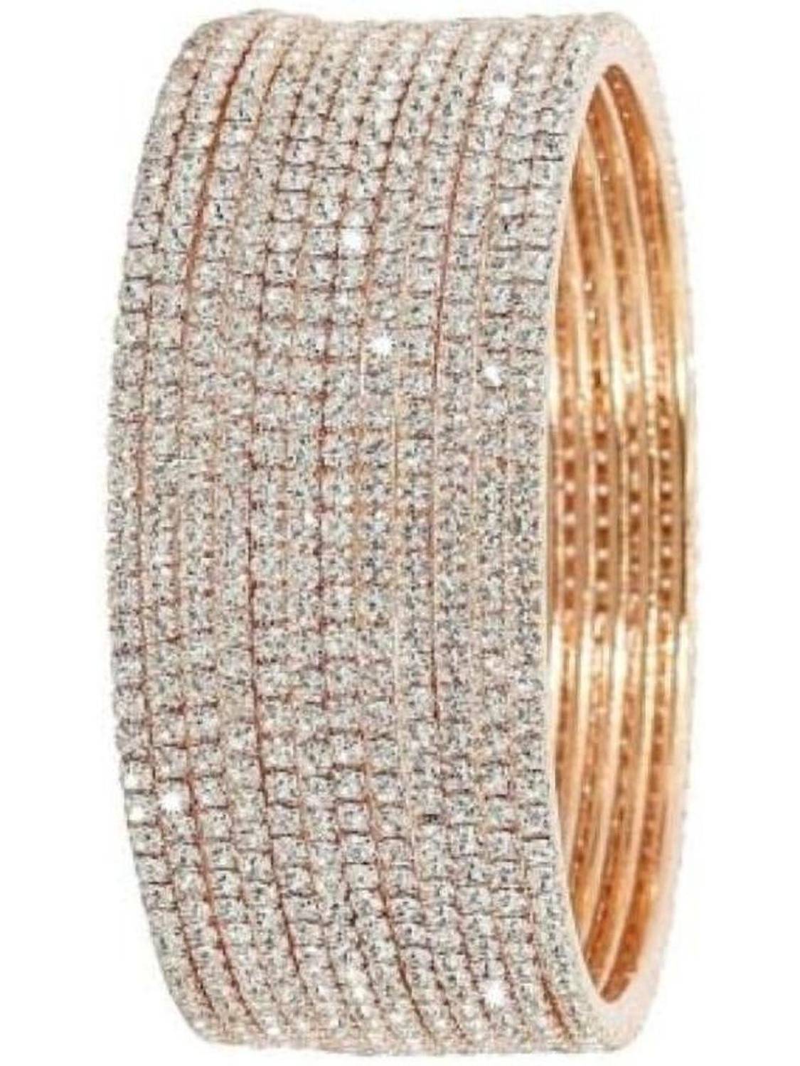 55Carat Metal Cubic Zirconia Gold-plated Bangle Set
