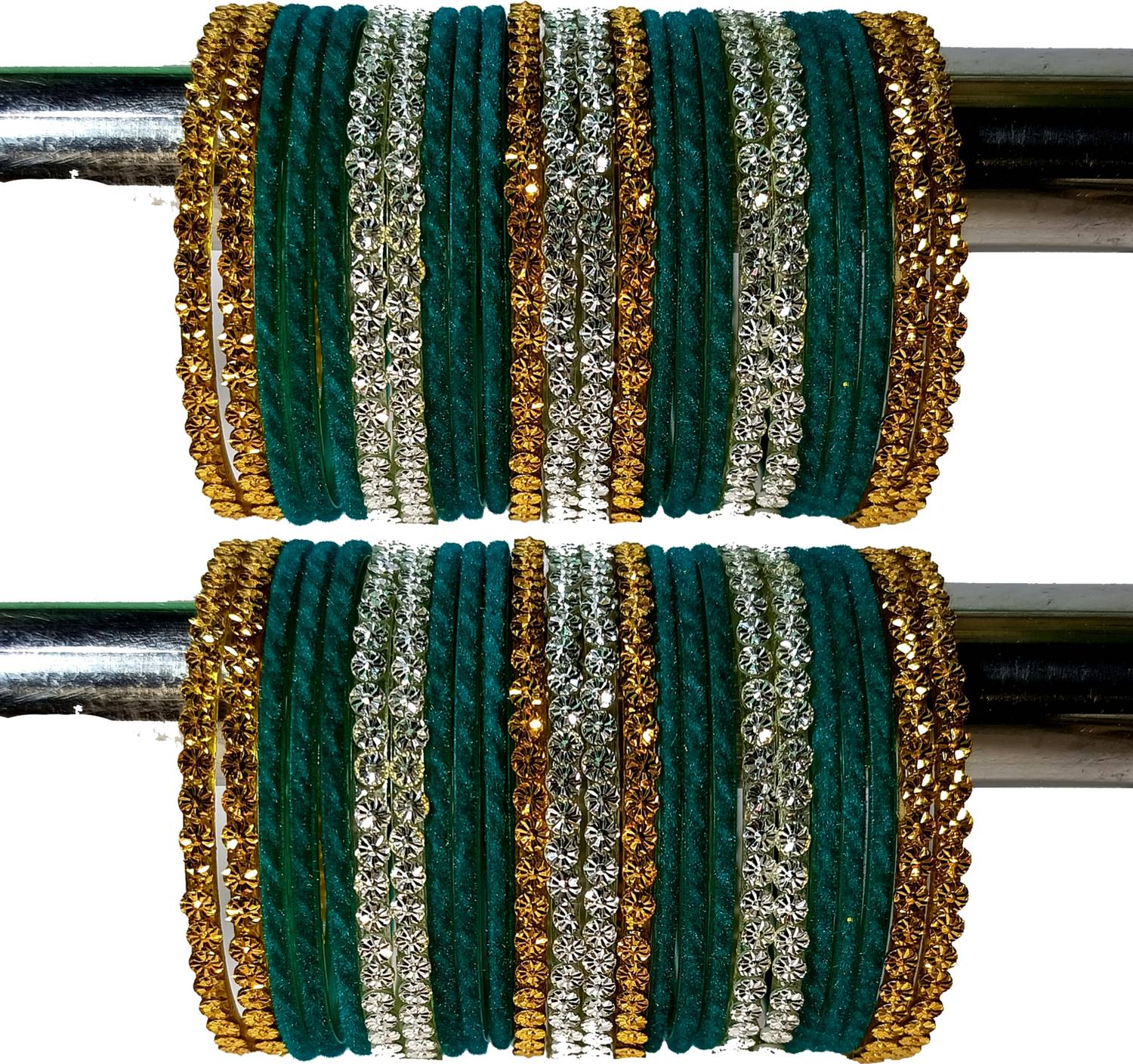 suhagan bangle store Metal, Fabric Gold-plated Bangle Set