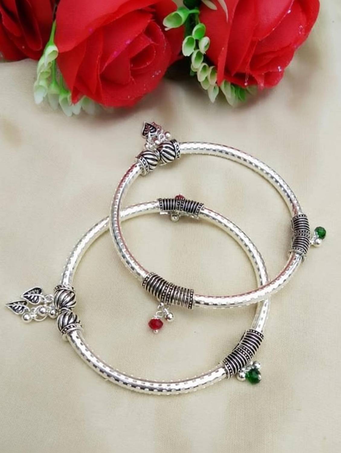 BRILLIANT BEADS JEWELS Alloy Silver Kada