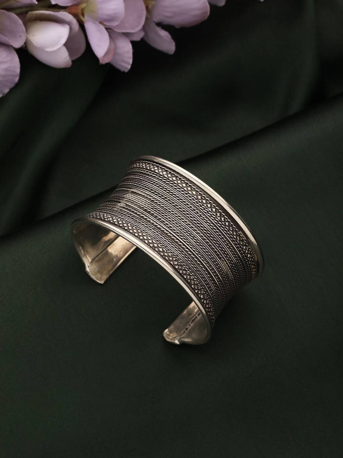 AATMANA Brass Silver Cuff