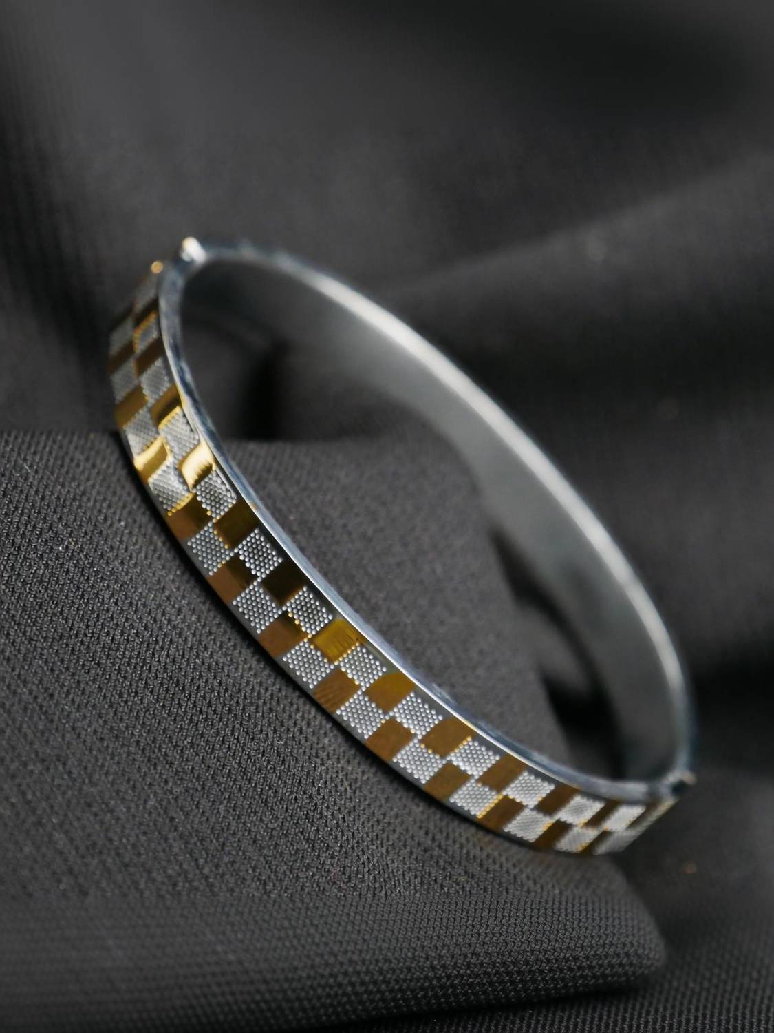 Antico Stainless Steel Gold-plated, Sterling Silver Kada