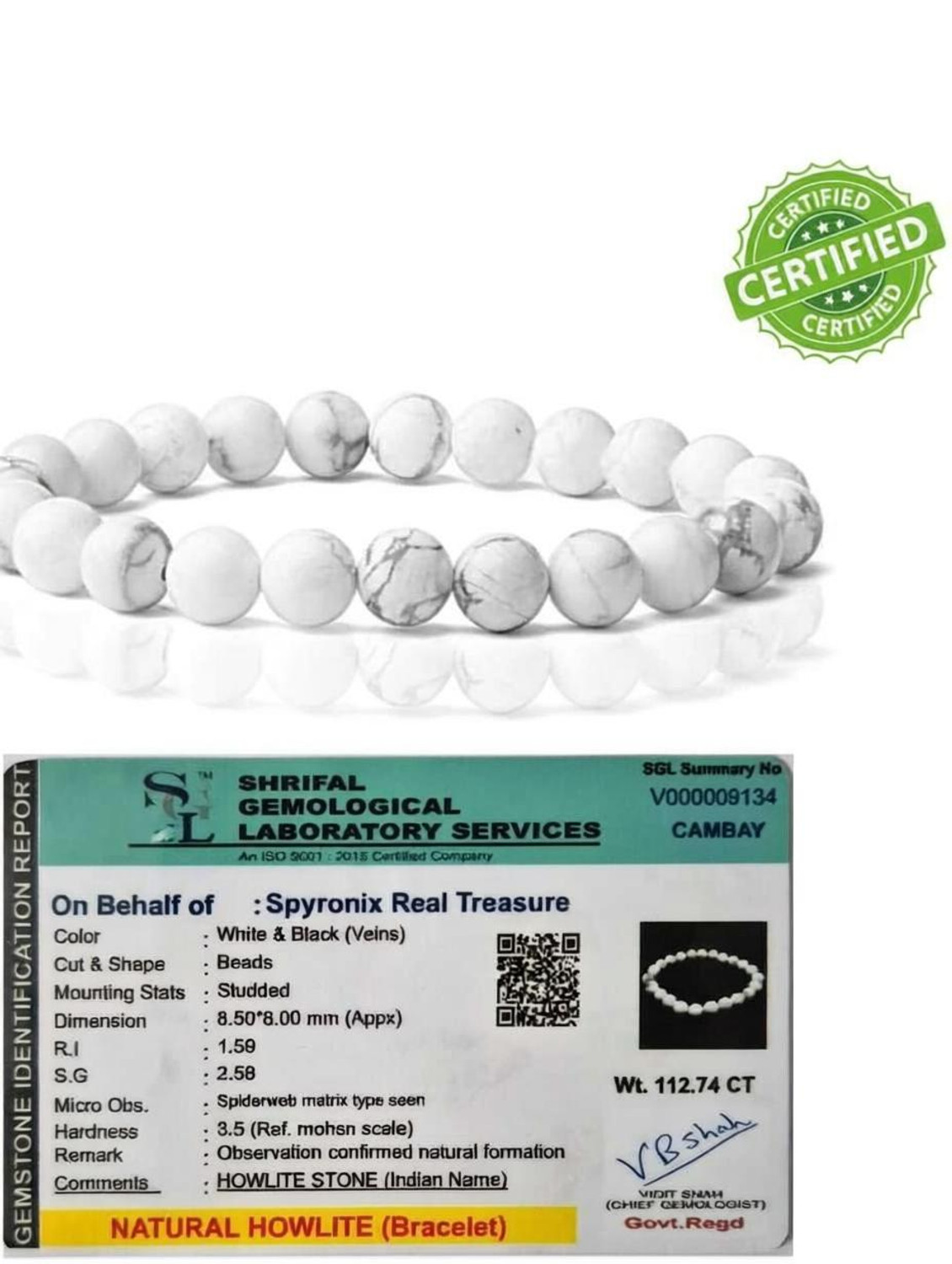 Image of SPYRONIX REAL TREASURE Howlite Bracelet