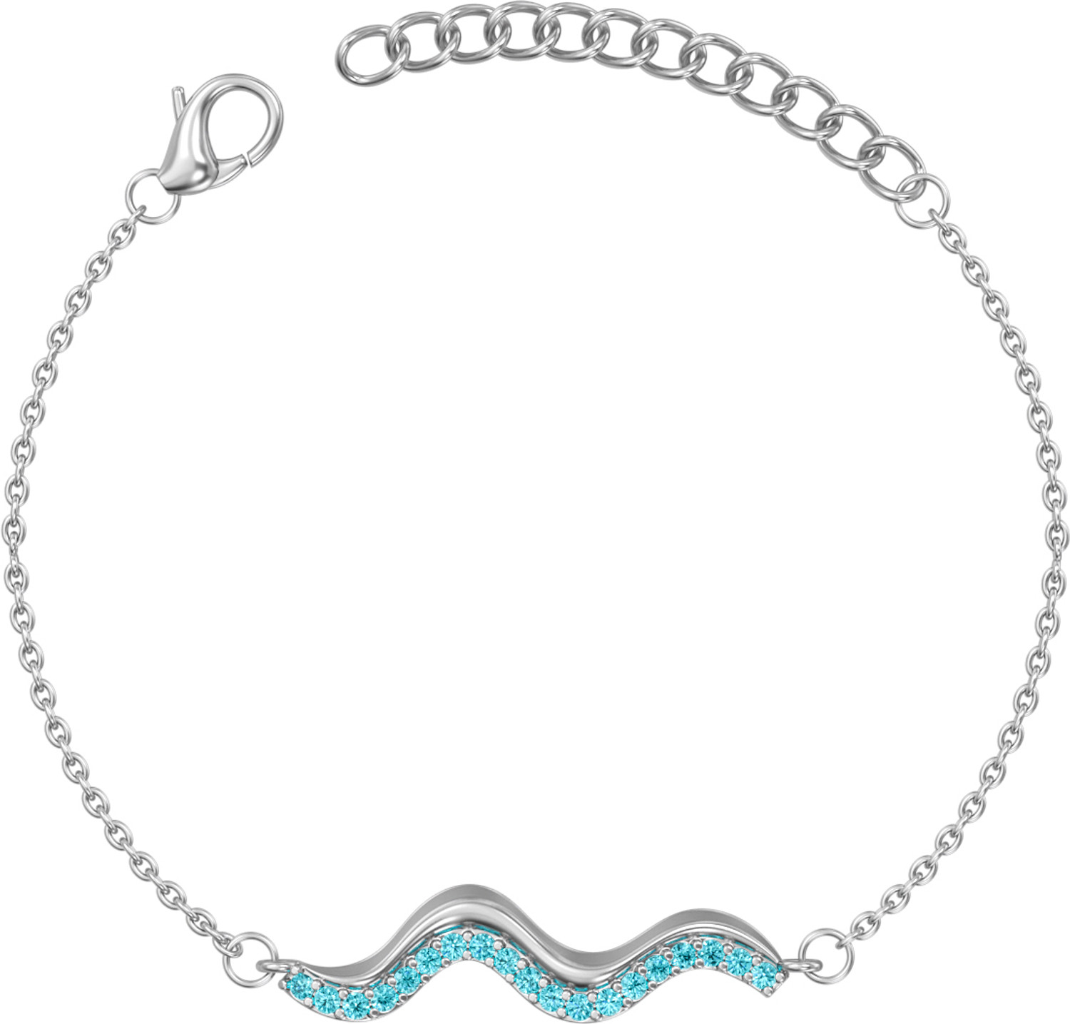 Image of GIVA Sterling Silver Turquoise Rhodium Bracelet