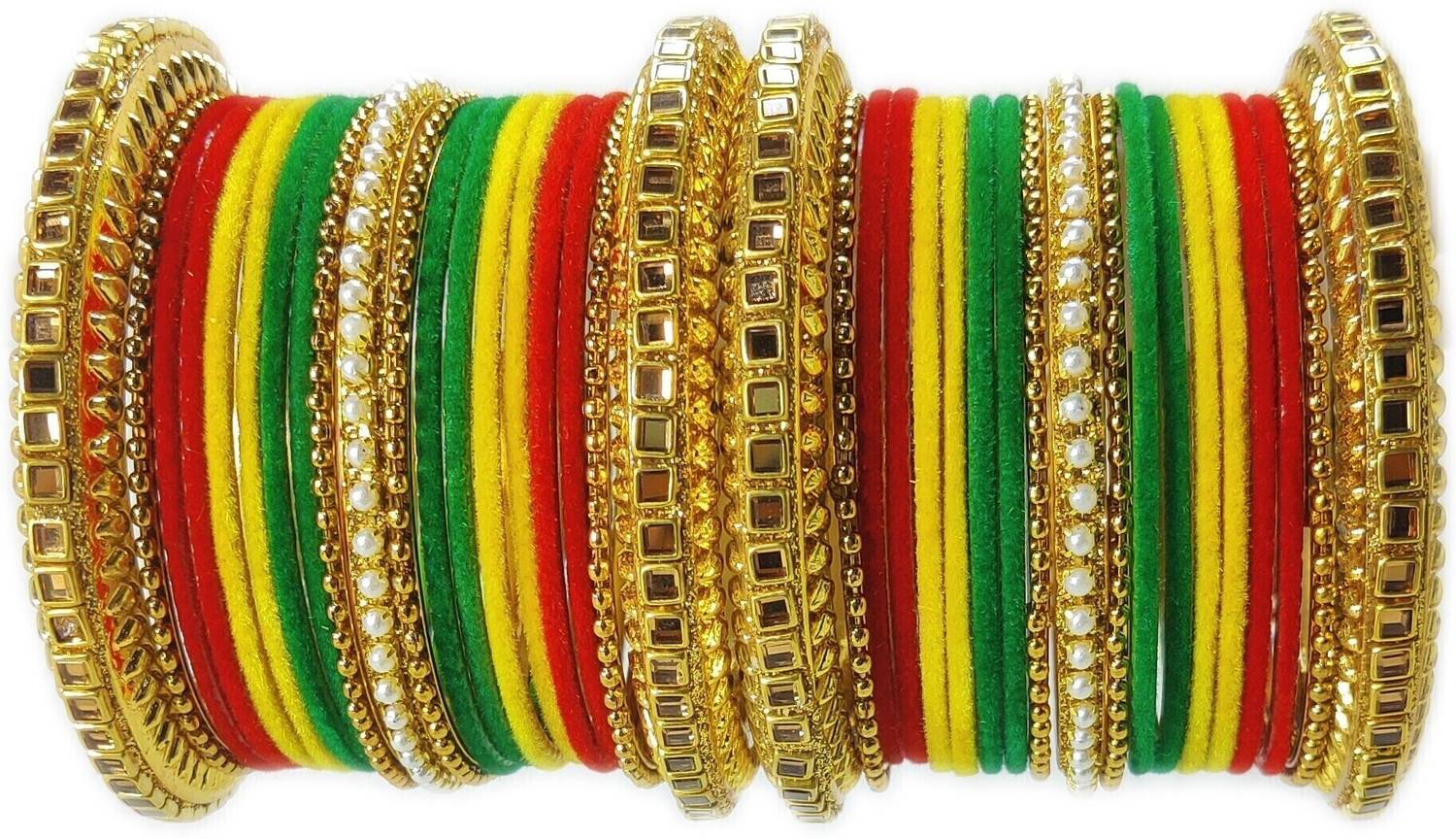 Ammoli Metal Beads Bangle Set