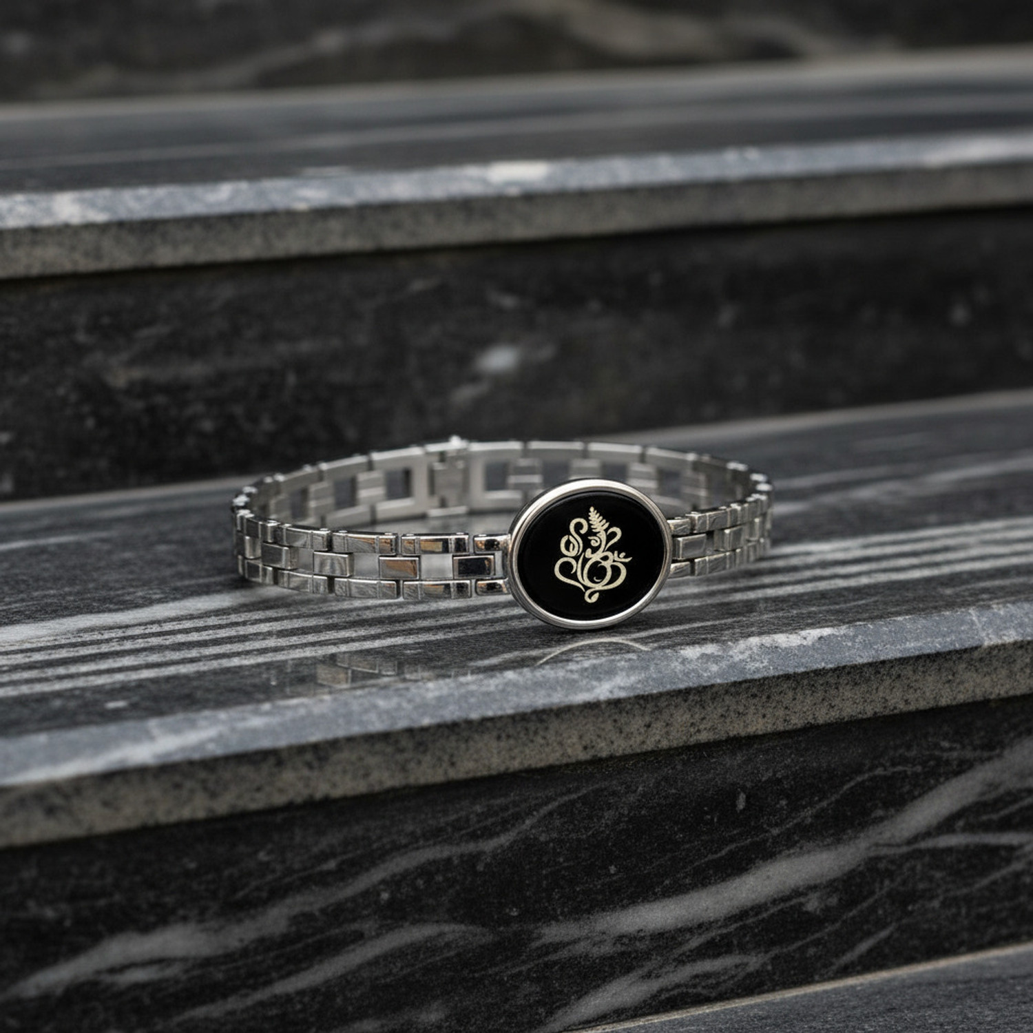 Image of M Men Style Metal Rhodium Bracelet