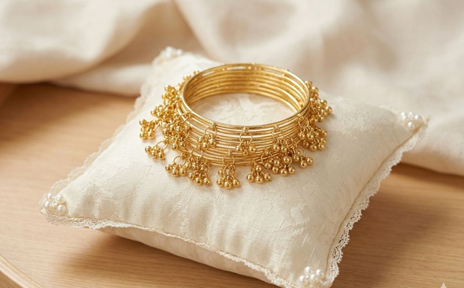 Image of R SANDEEP INTERNATIONAL Metal Beads Bangle