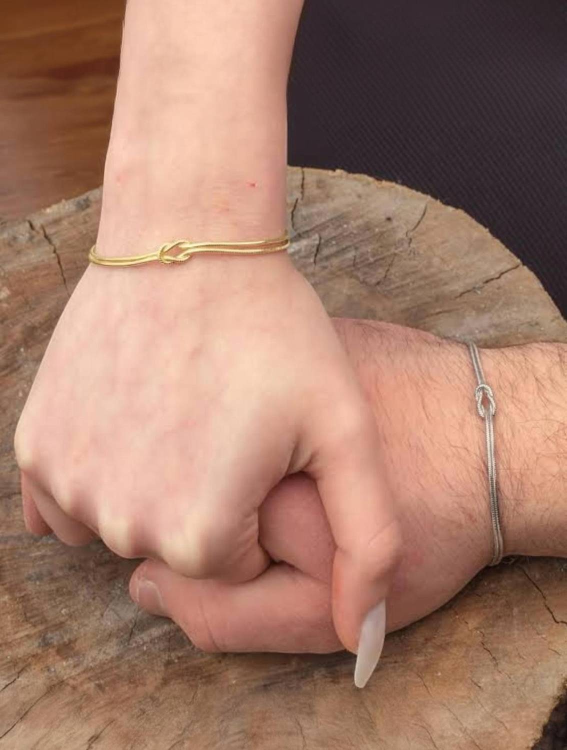 ADF Stainless Steel Gold-plated, Silver Bracelet Set
