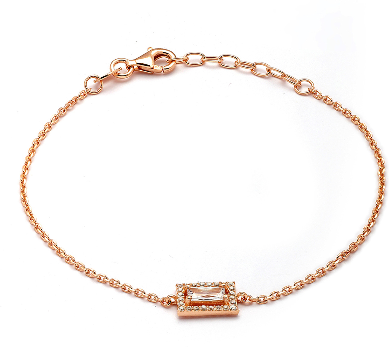 Image of CARLTON LONDON Sterling Silver Cubic Zirconia Bracelet