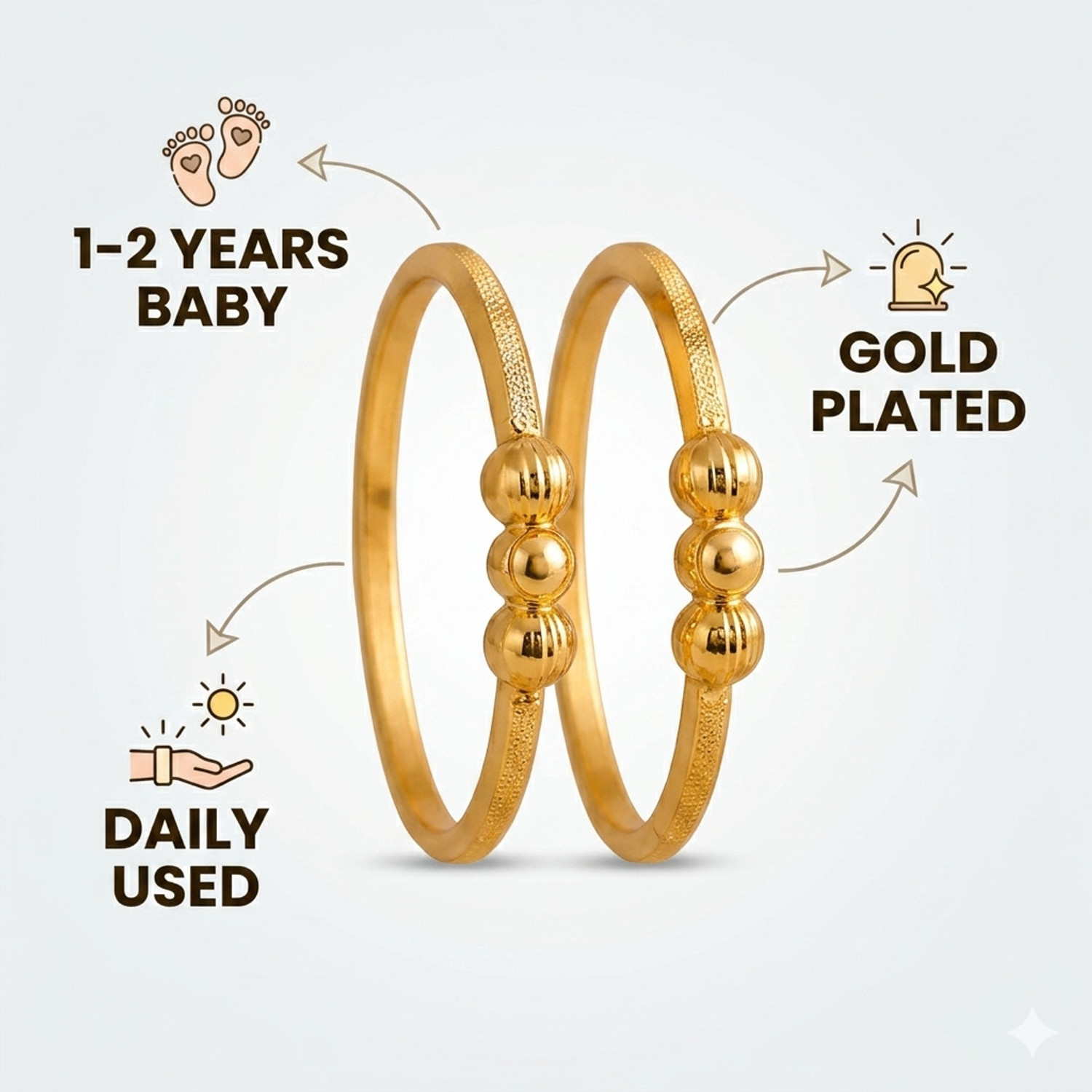 Image of SB trade Brass Gold-plated Kada