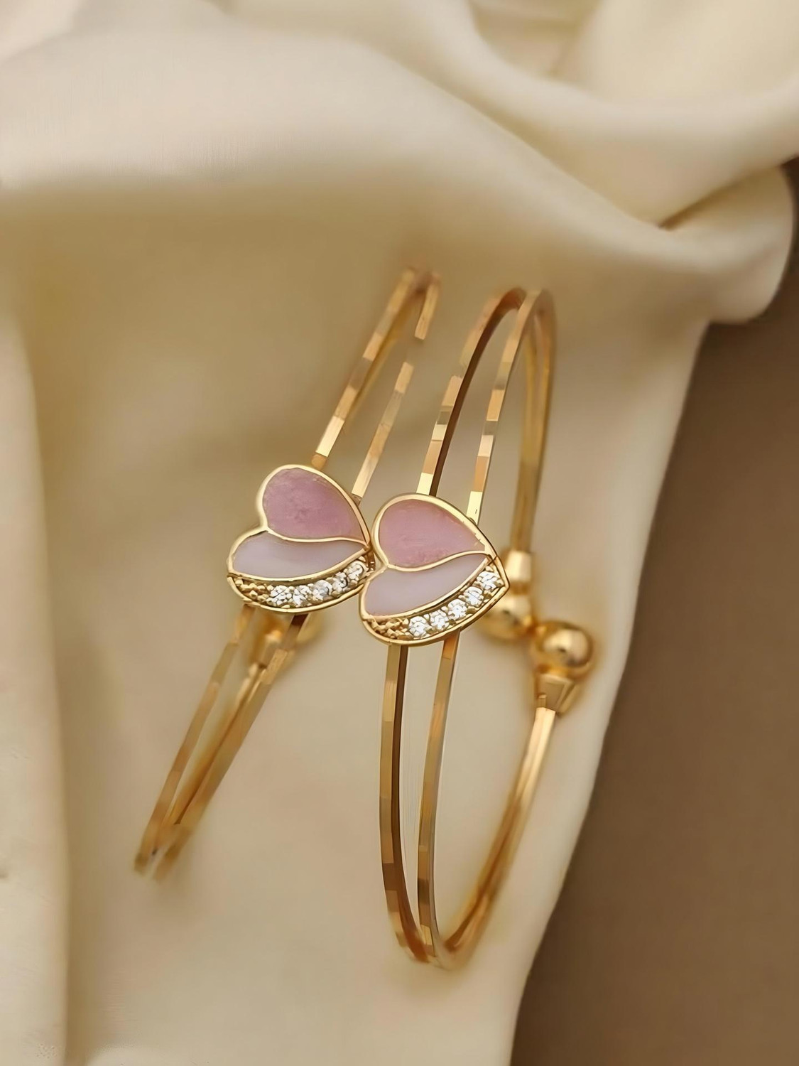 Image of TINALIVA Brass Crystal Gold-plated Bangle