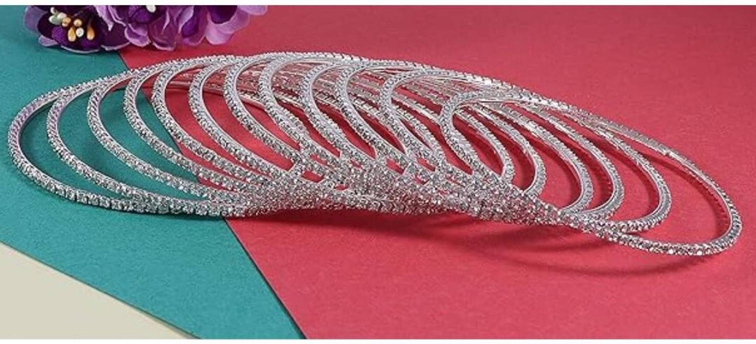 55Carat Metal Cubic Zirconia Gold-plated Bangle Set