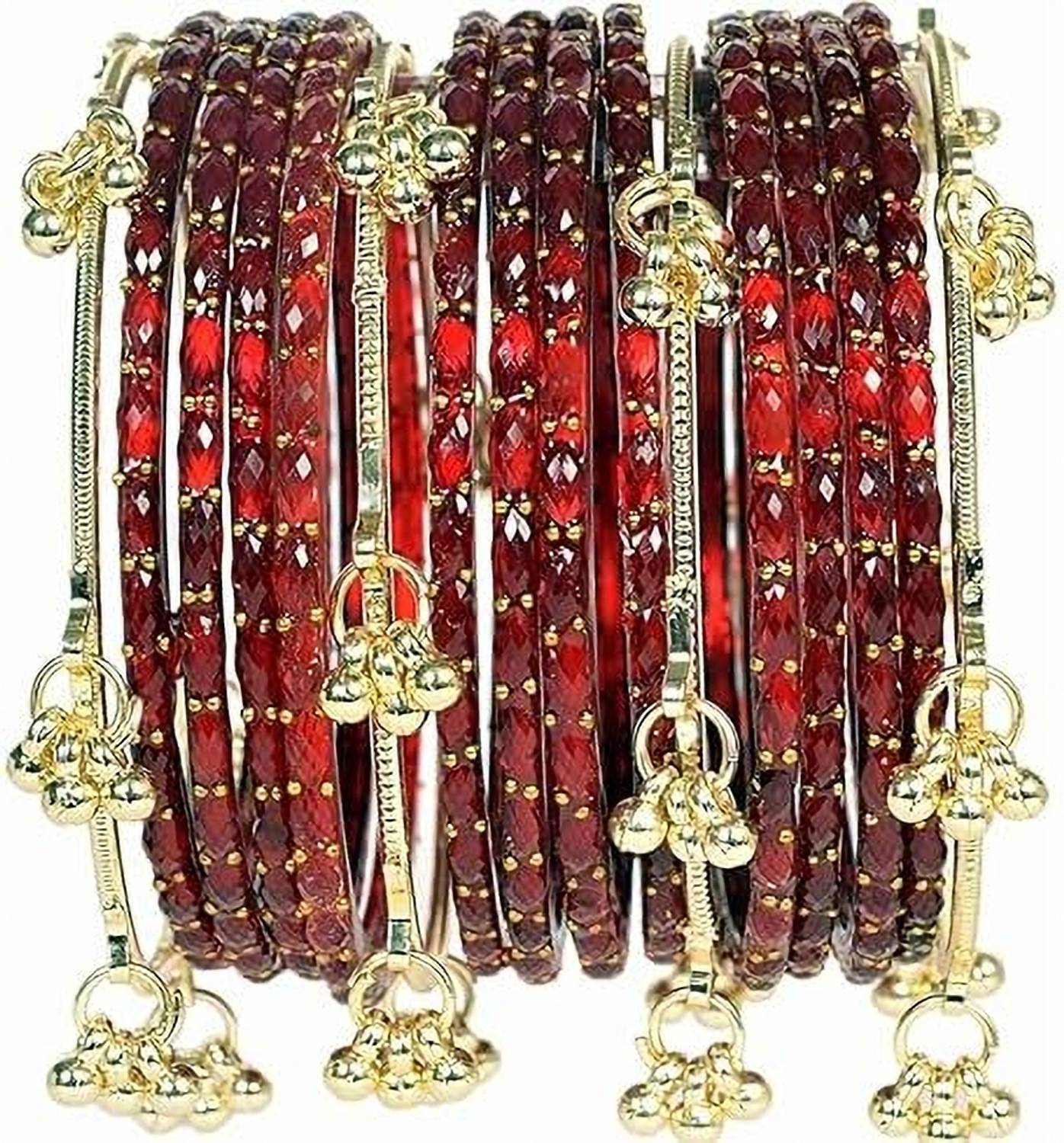 Banglezone Metal, Glass Bangle Set