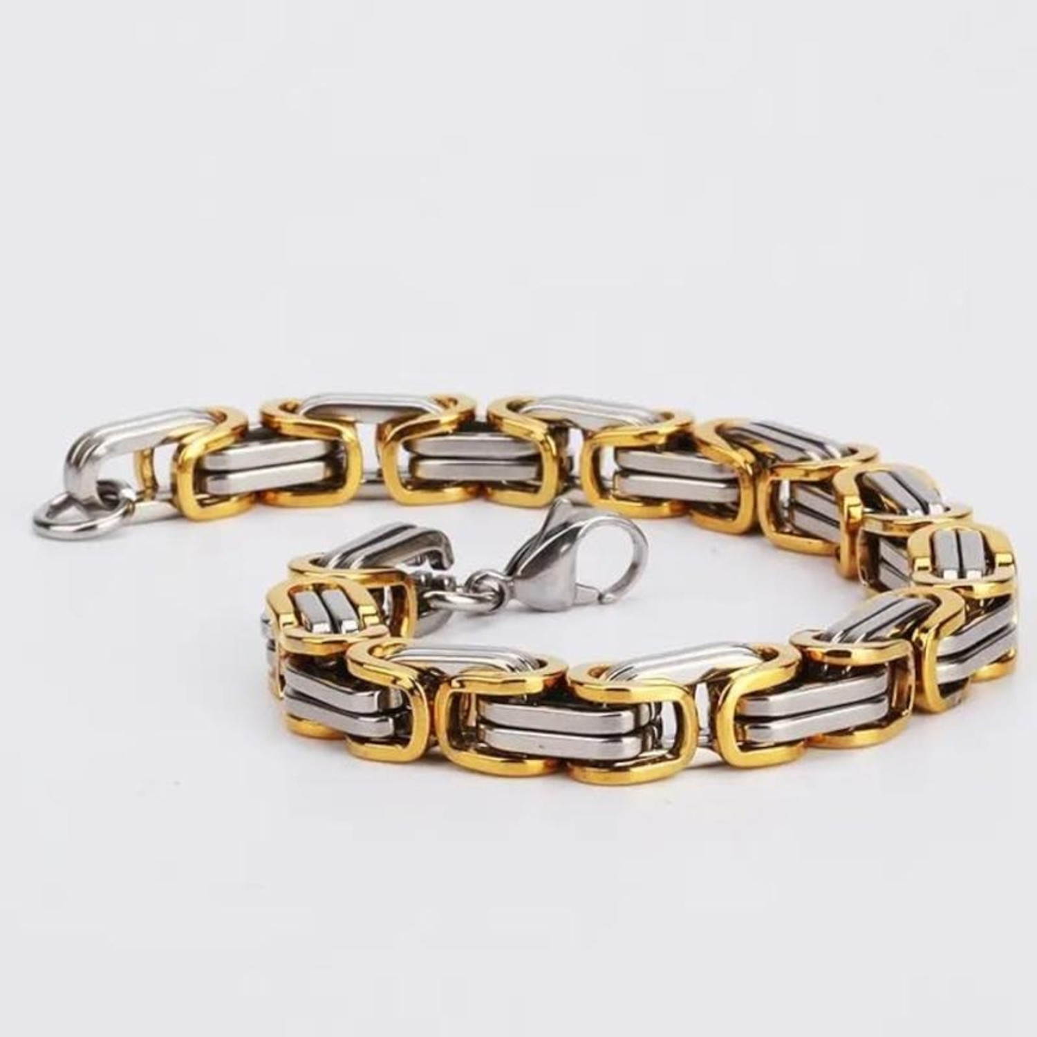 Image of SPYRONIX REAL TREASURE Stainless Steel Gold-plated, Silver Bracelet