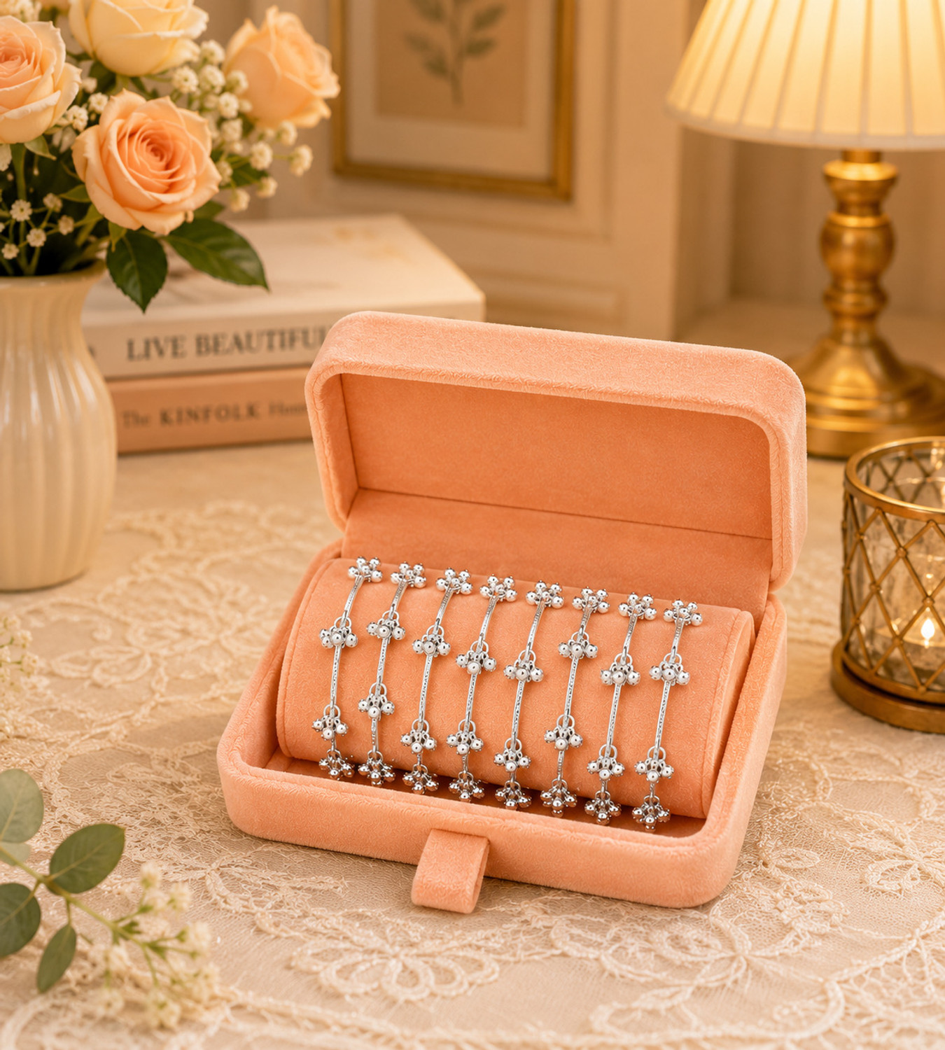 Image of S K JEWELS Alloy Silver Bracelet Set