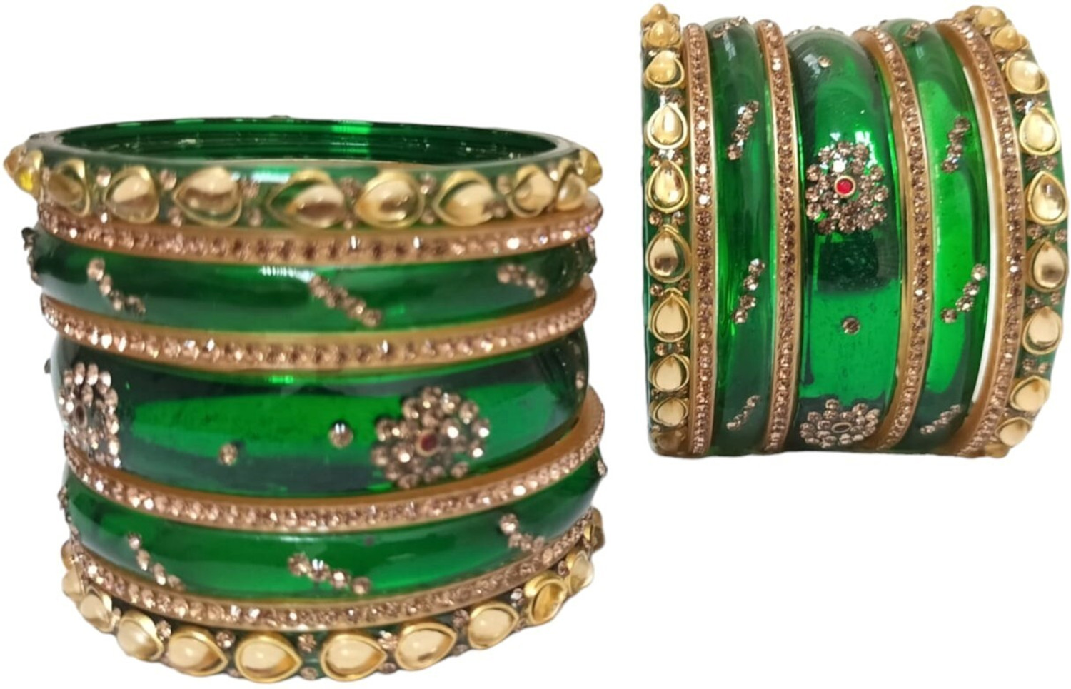 Image of Vjy Glass Zircon Bangle Set