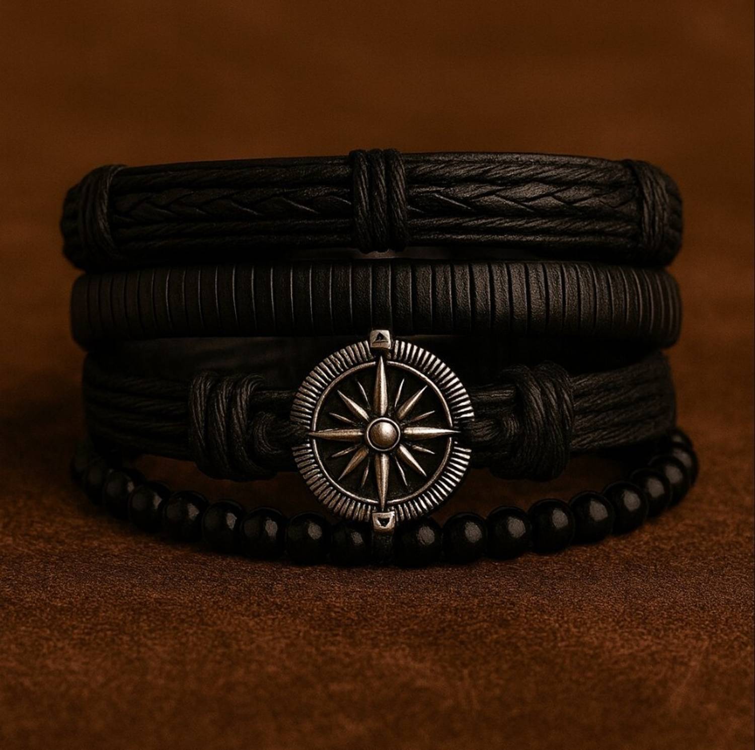 Rgulus Leather Rhodium Bracelet - Image 2