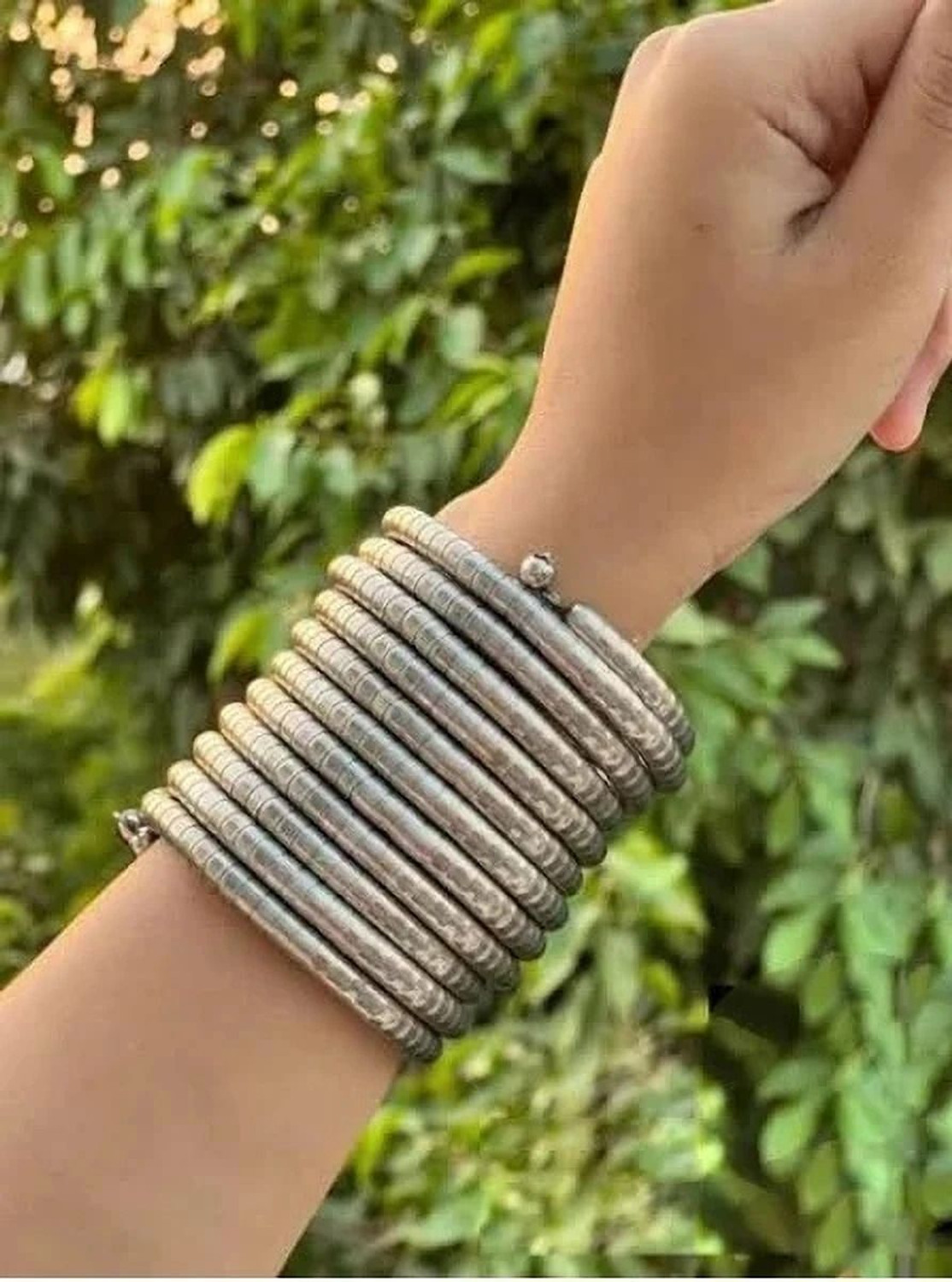 Image of Samridhi DC Metal, Oxidised Silver, Alloy Bangle