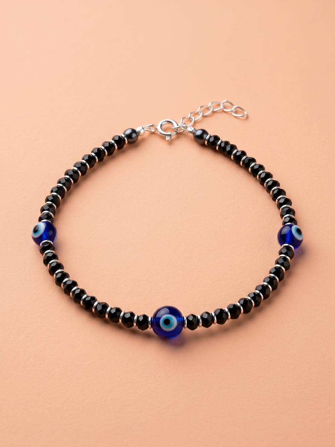 925 SILLER Sterling Silver Beads Rhodium Bracelet