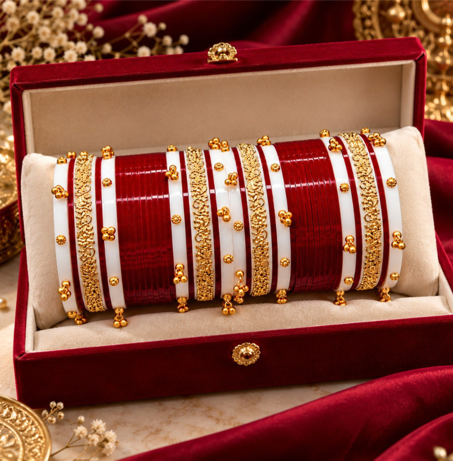 Image of Noorani Shringar Plastic Beads Chudas (Pack of 36)