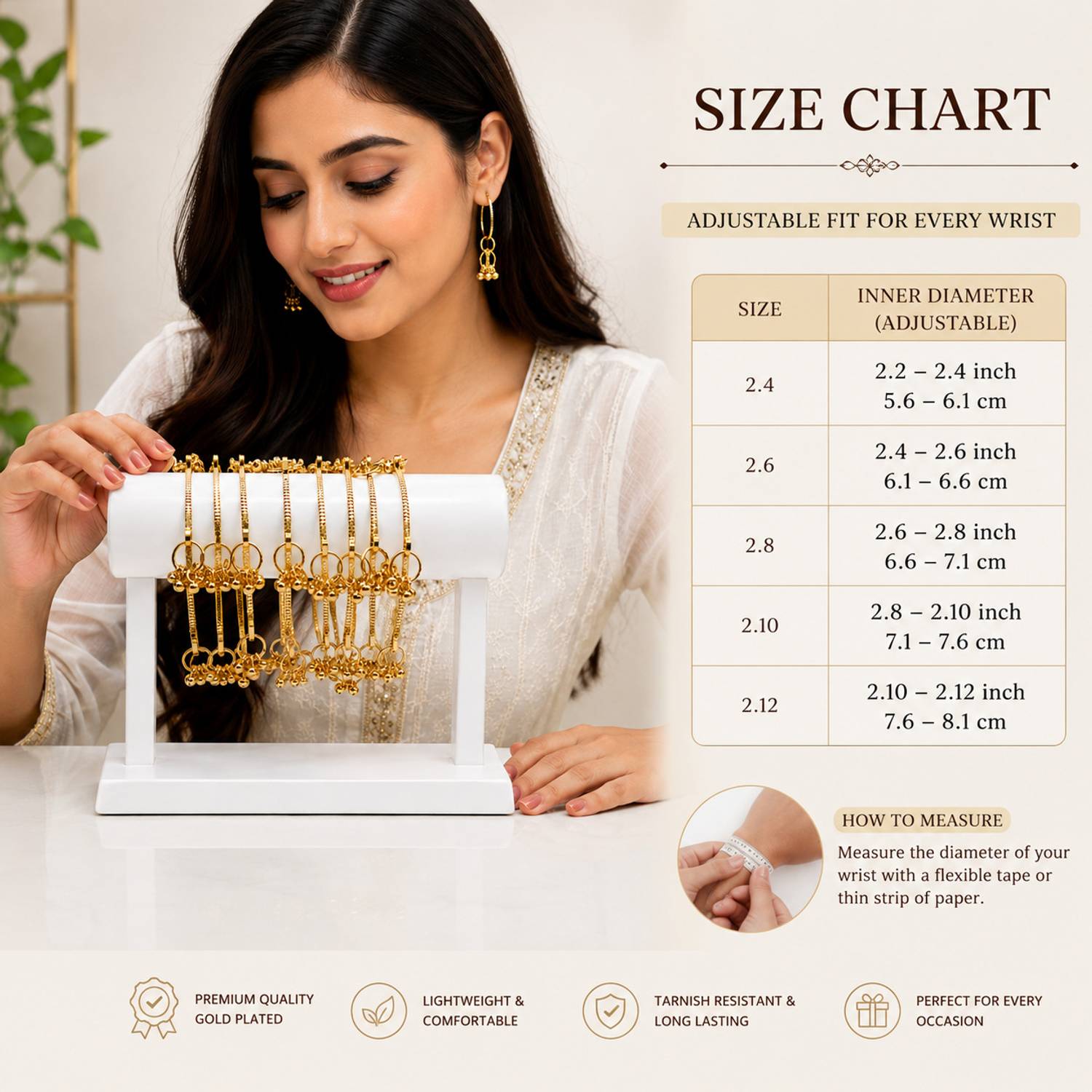 Braha Alloy Gold-plated Bangle Set - Image 4