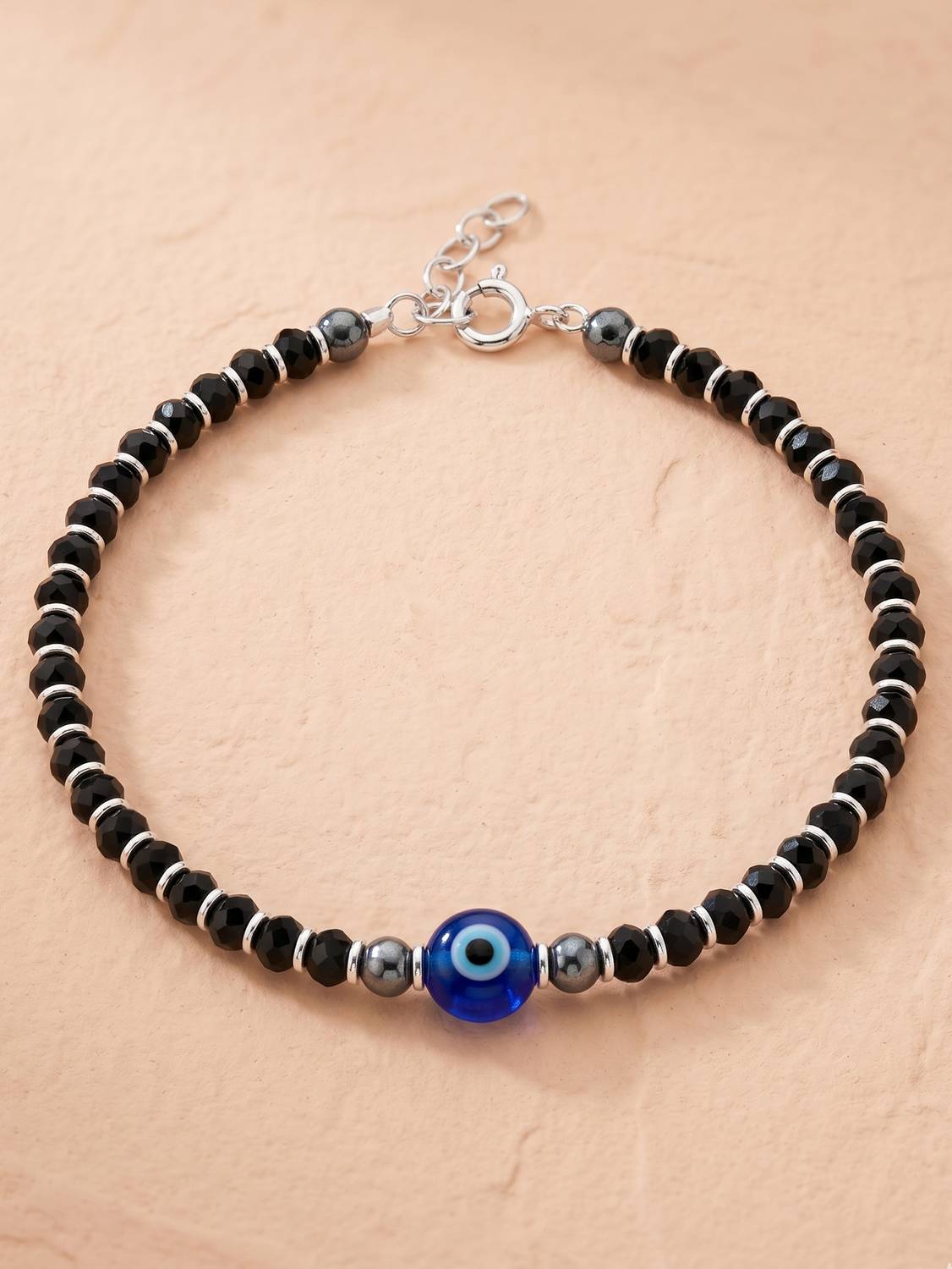 925 SILLER Sterling Silver Beads Rhodium Bracelet