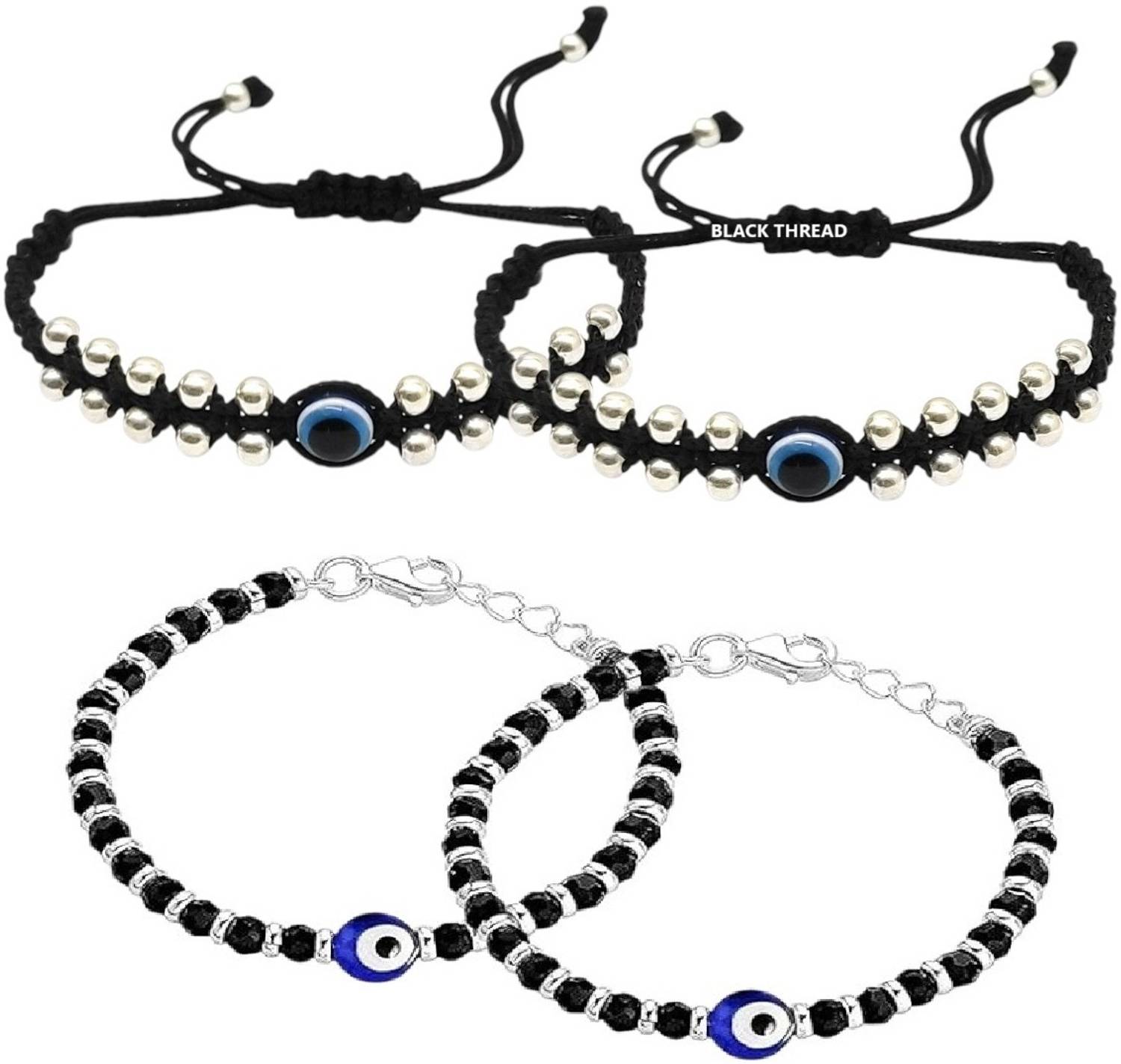 BLACK THREAD Brass Bracelet