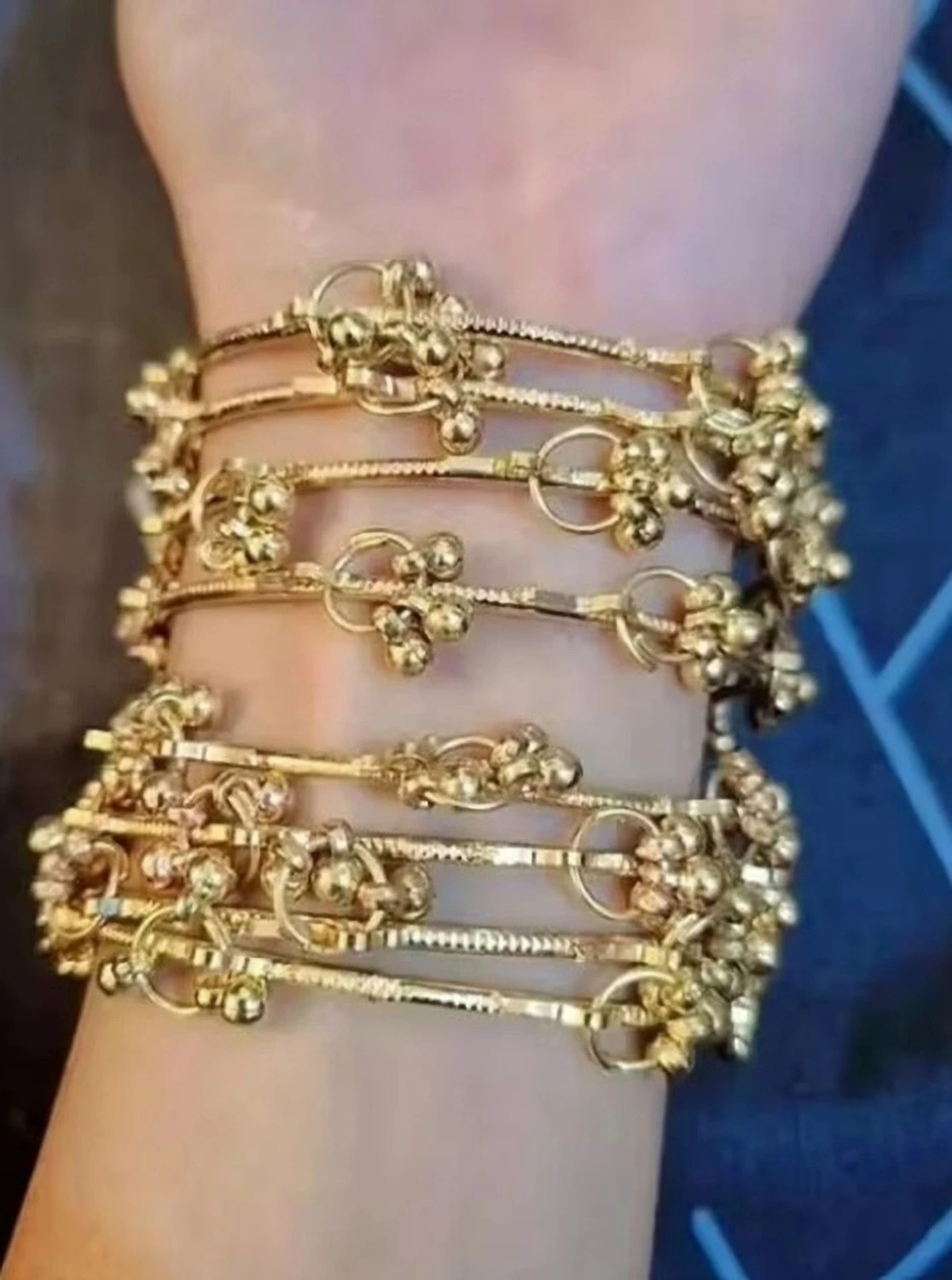 Image of Braha Alloy Gold-plated Bangle Set