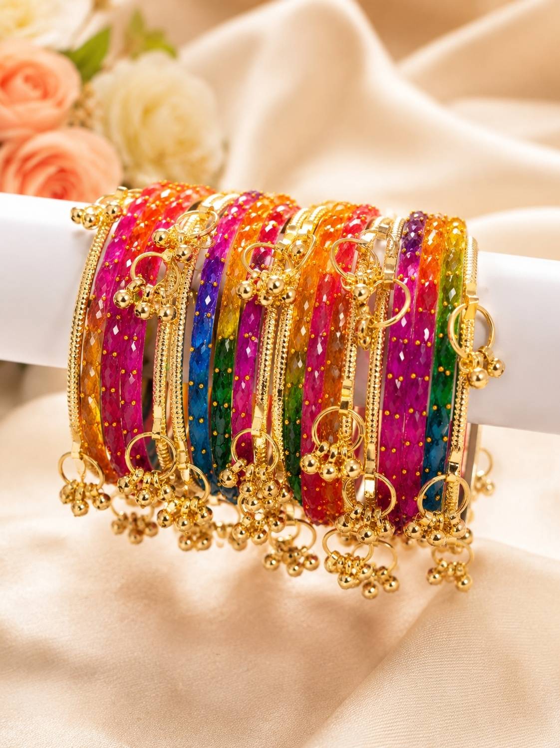 Kashmiri Ghughru Glass Bangle Set Pack of 20