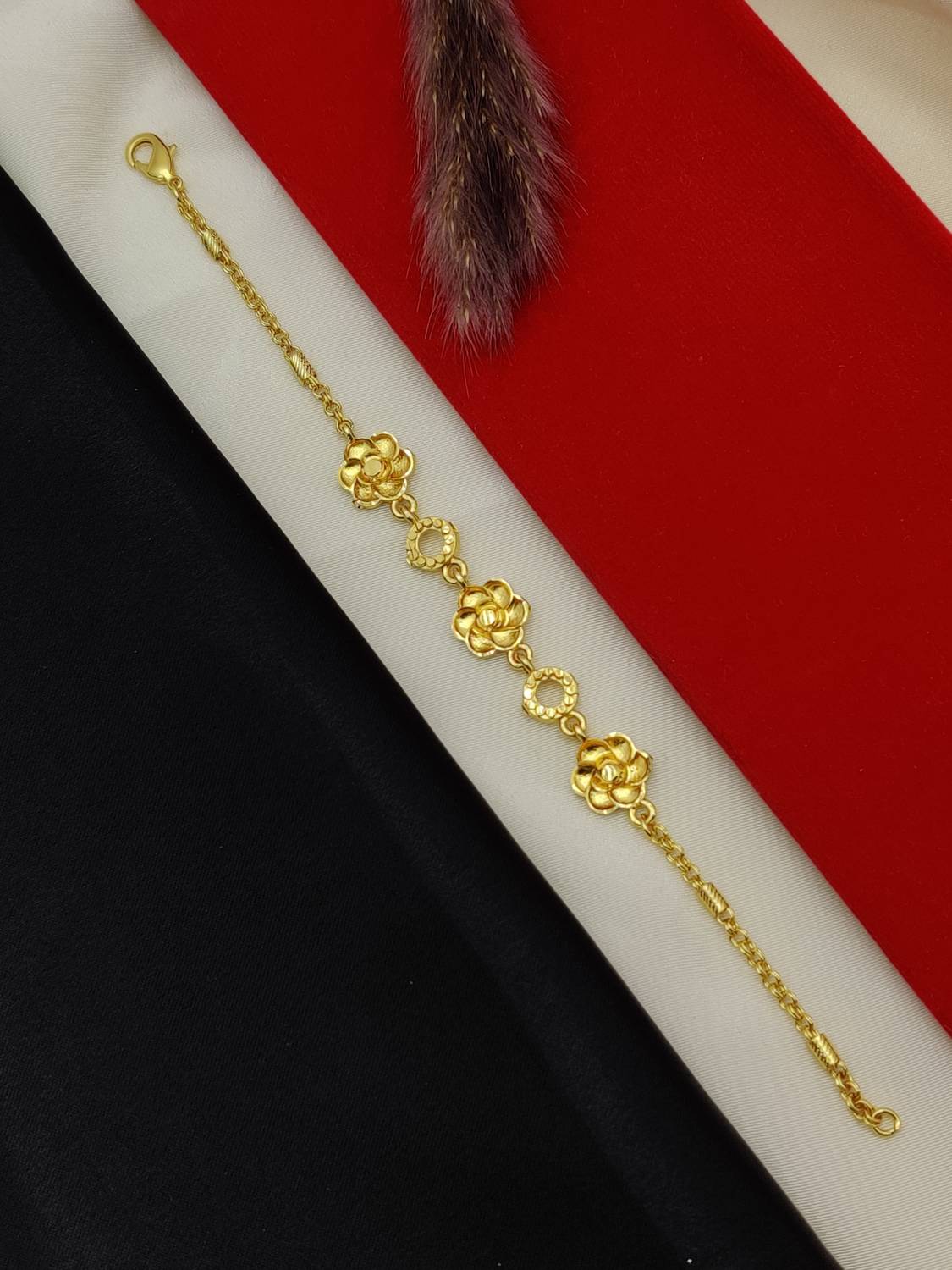 Bracelet Gold Plated FAncy Brother In Laws Rakhi's_14.. Gold Rakhi by CHARLI ART JEWELLERY
