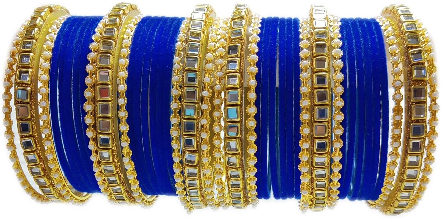 Ammoli Metal Sapphire Bangle Set