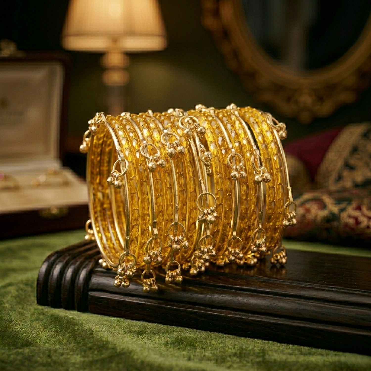 Image of BeautyTrends Glass Gold-plated Bangle Set