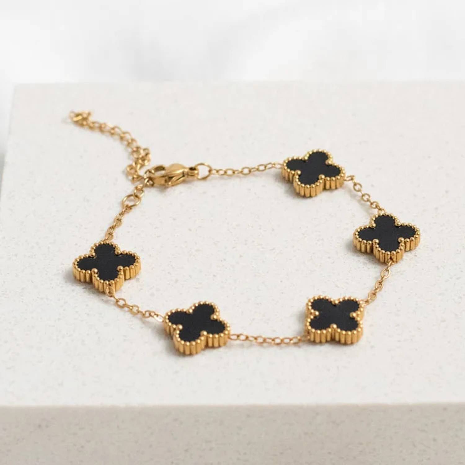 Bauble Cluster Stainless Steel Gold-plated Charm Bracelet