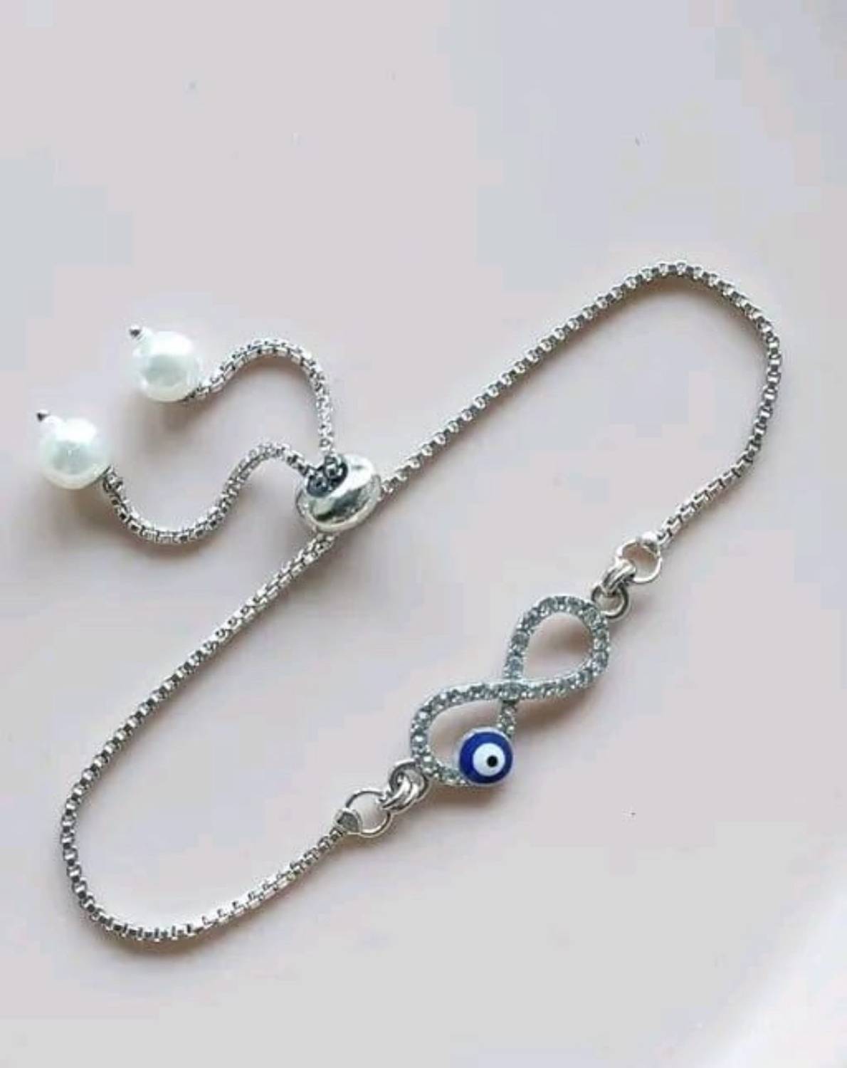 empire e commerce Alloy Pearl, Cubic Zirconia Silver Bracelet - Image 2